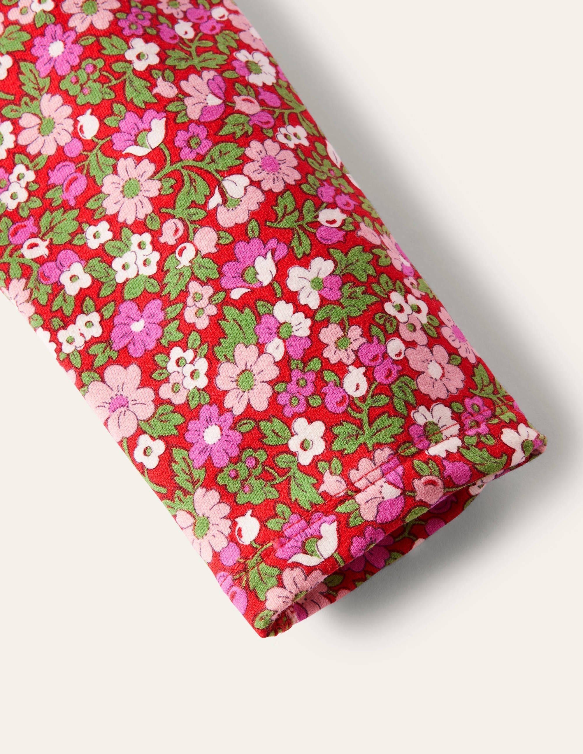 Fun Cosy Leggings-Rockabilly Red Vintage Floral - Image 3