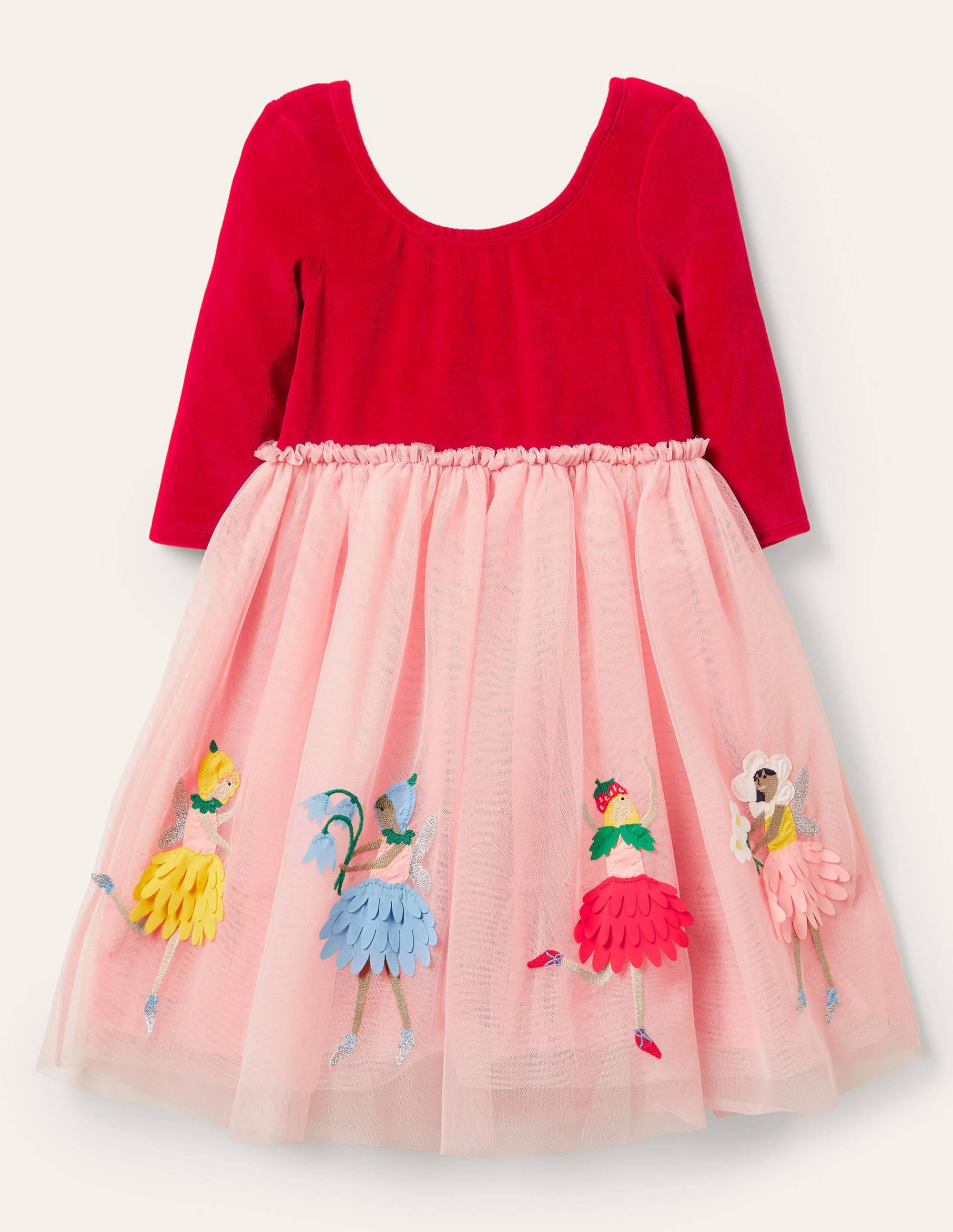 Velvet Bodice Tulle Dress-Royal Red Fairies - Image 1