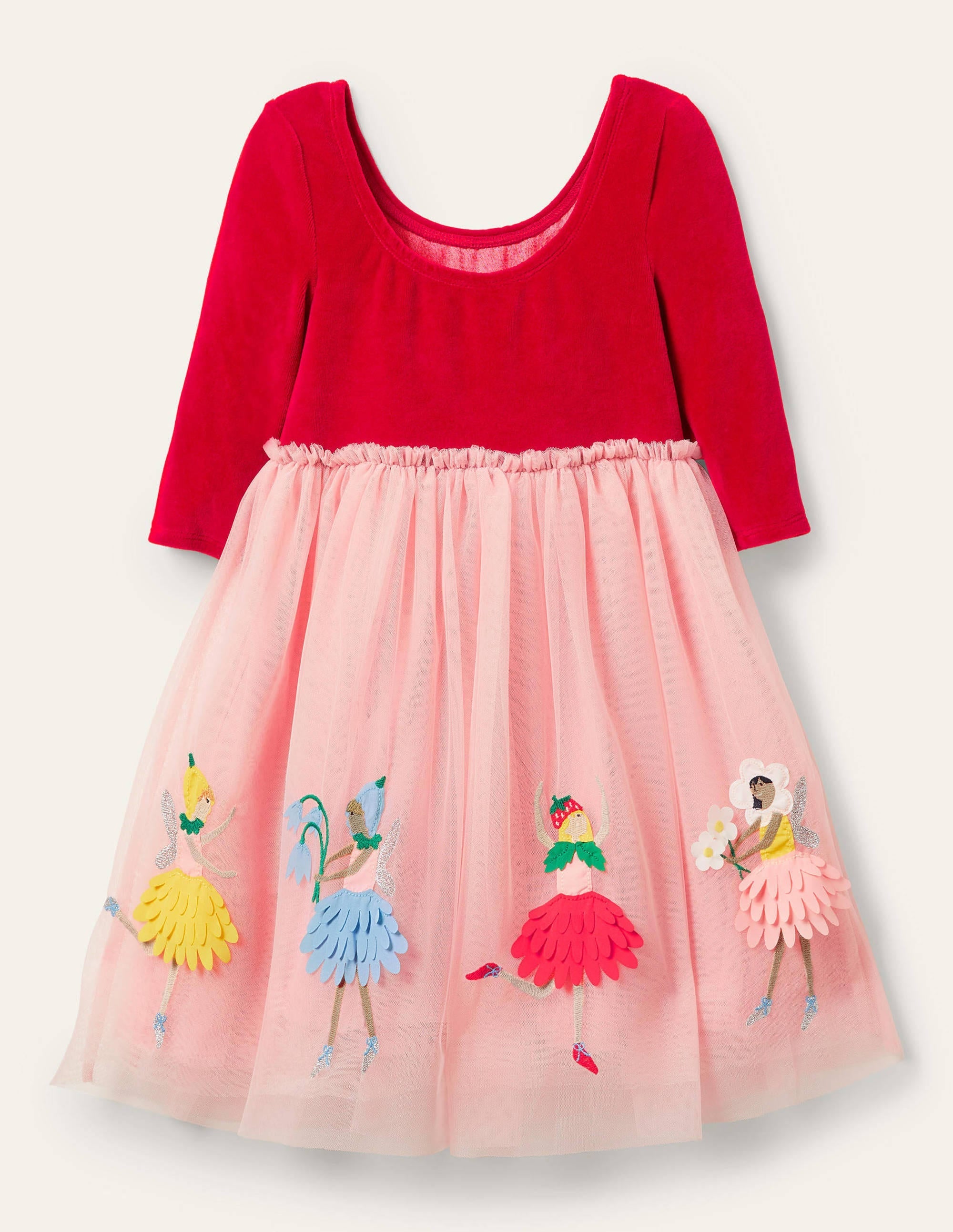 Velvet Bodice Tulle Dress-Royal Red Fairies - Image 2