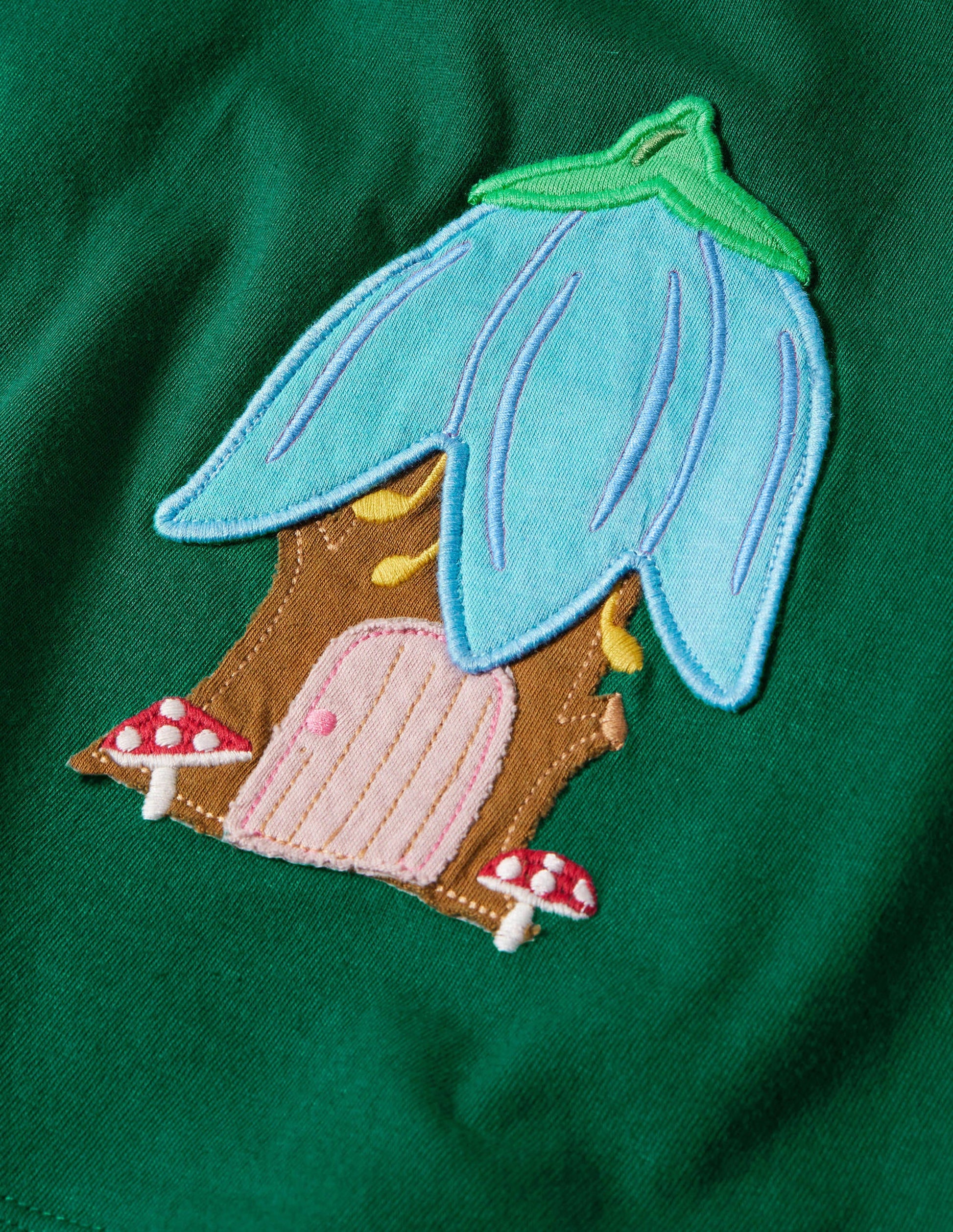 Appliqué Pocket Tunic-Forest Green Fairies-3