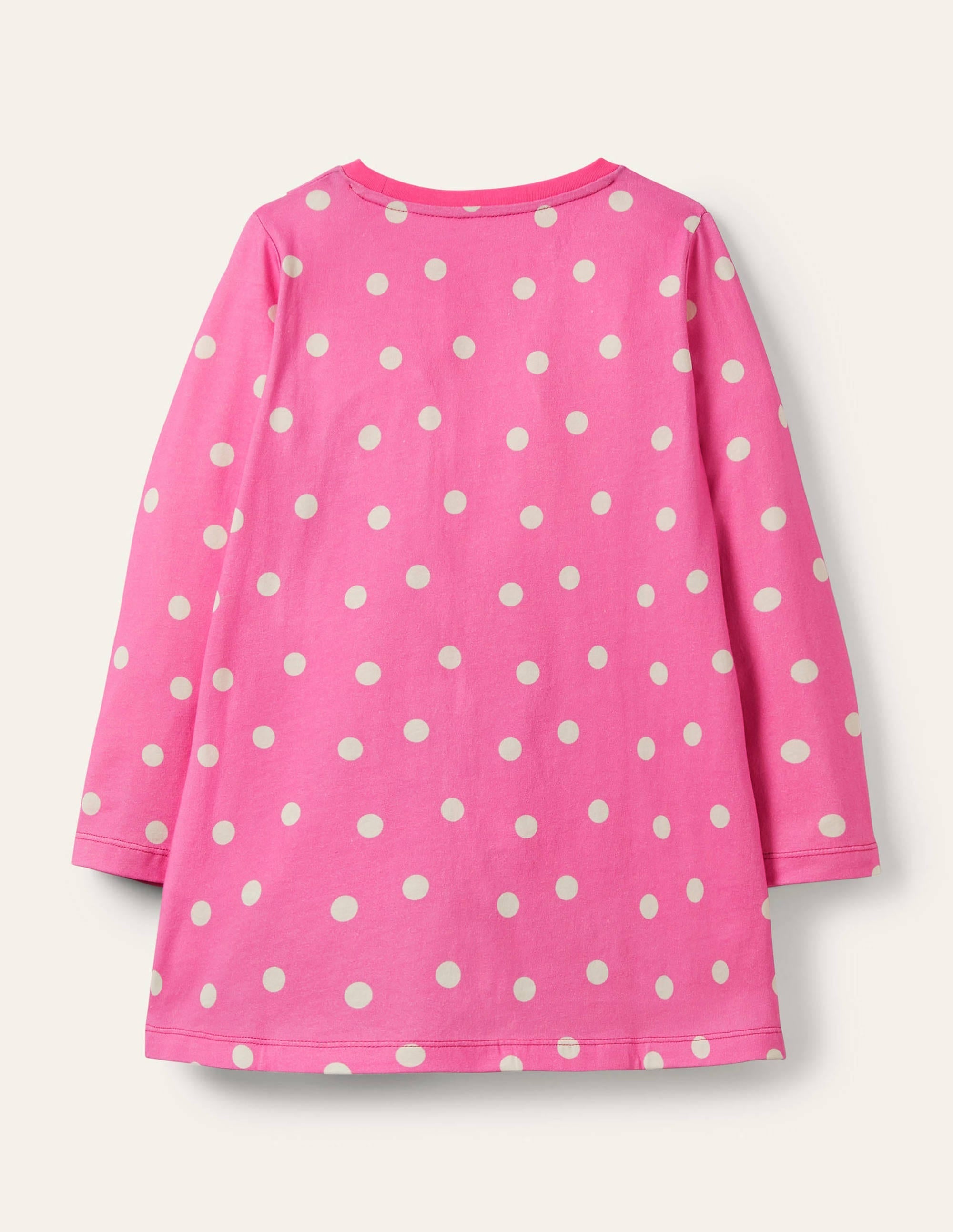 Festive Scene Appliqué Tunic-Bright Pink Pin Spot Dogs - Image 2