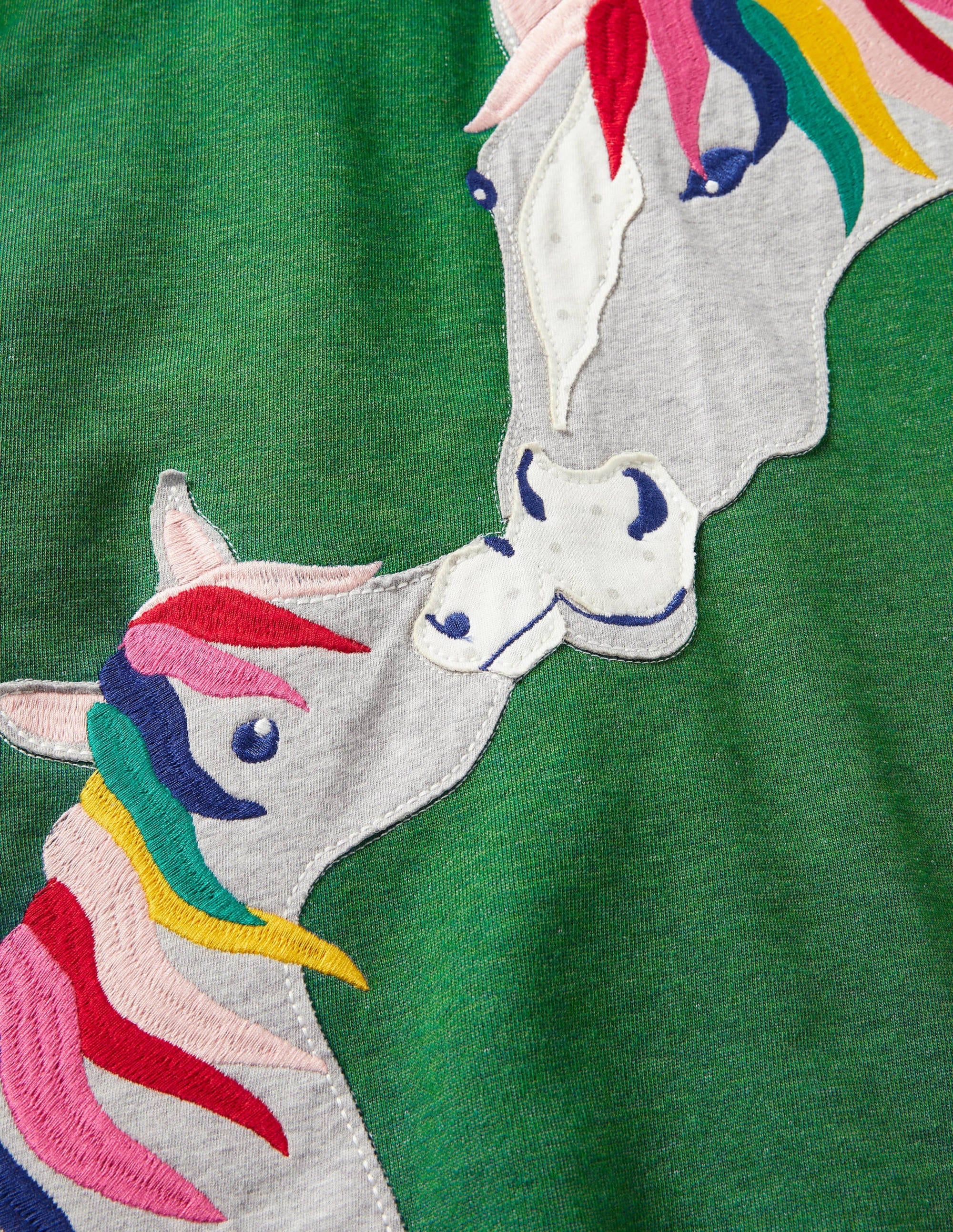 Appliqué Sweatshirt Dress-Highland Green Horses - Image 3