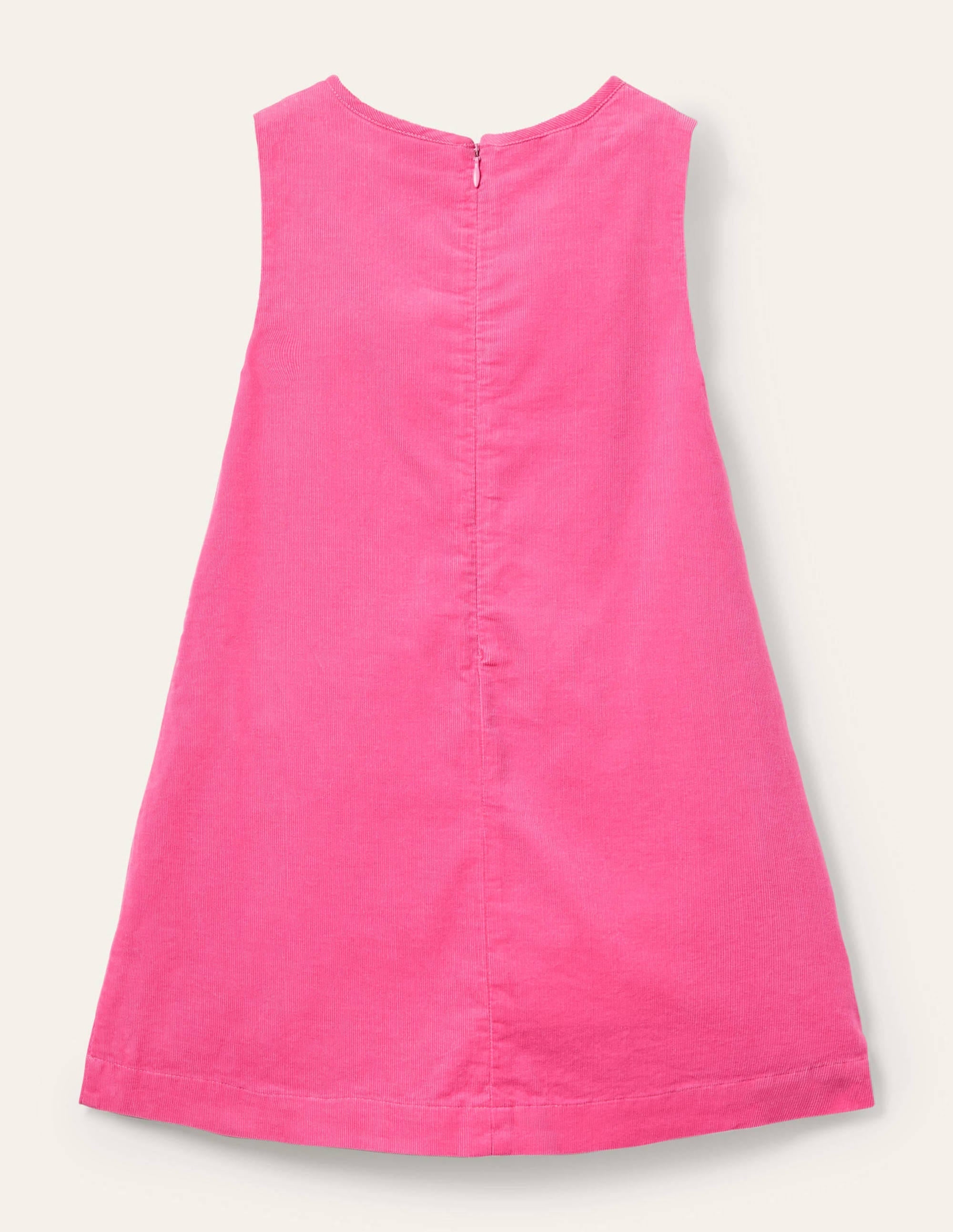 Cord Appliqué Pinafore Dress-Bright Petal Pink Foxes - Image 2
