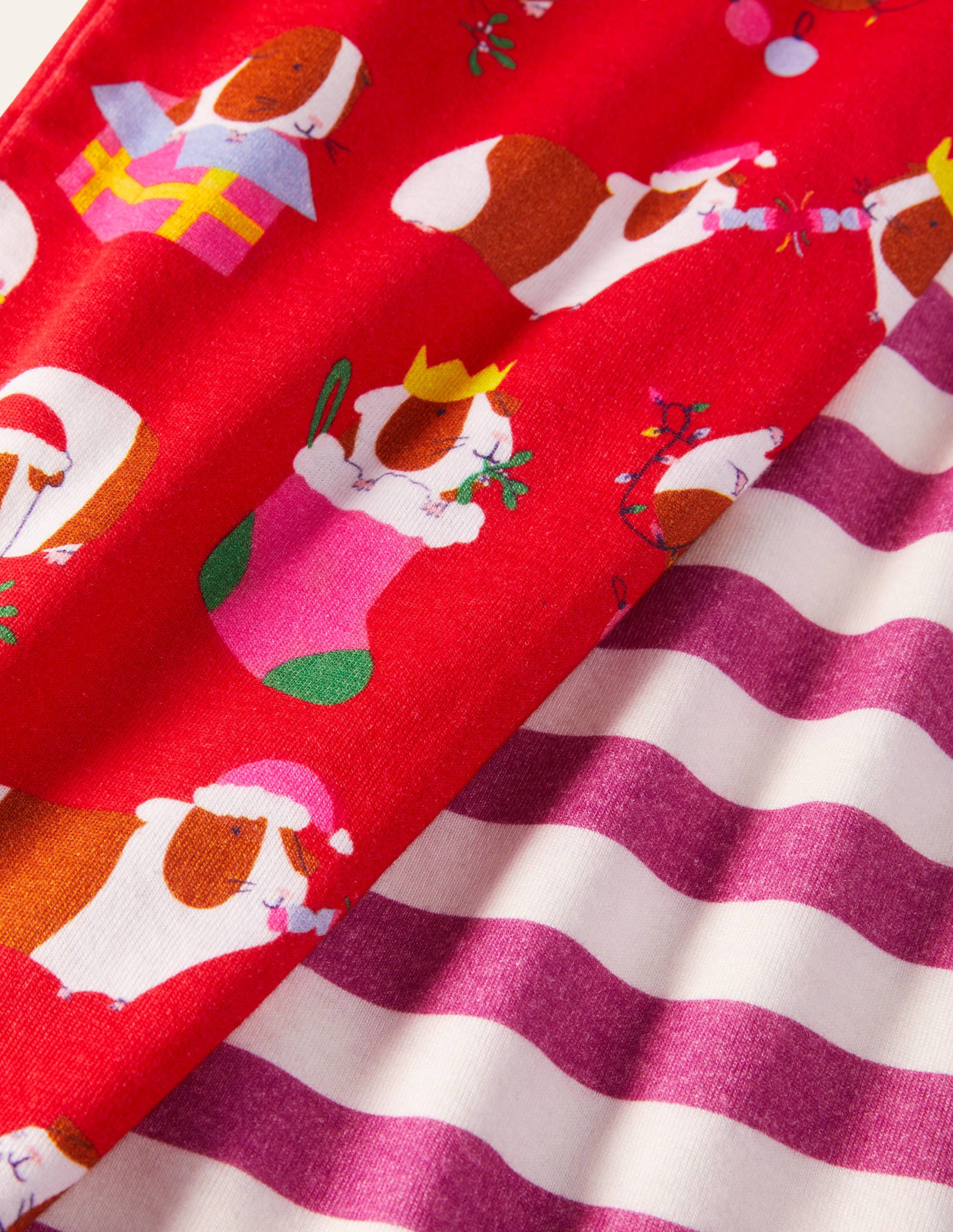 Twin Pack Snug Pyjamas-Red Guinea Pigs/Pink - Image 3
