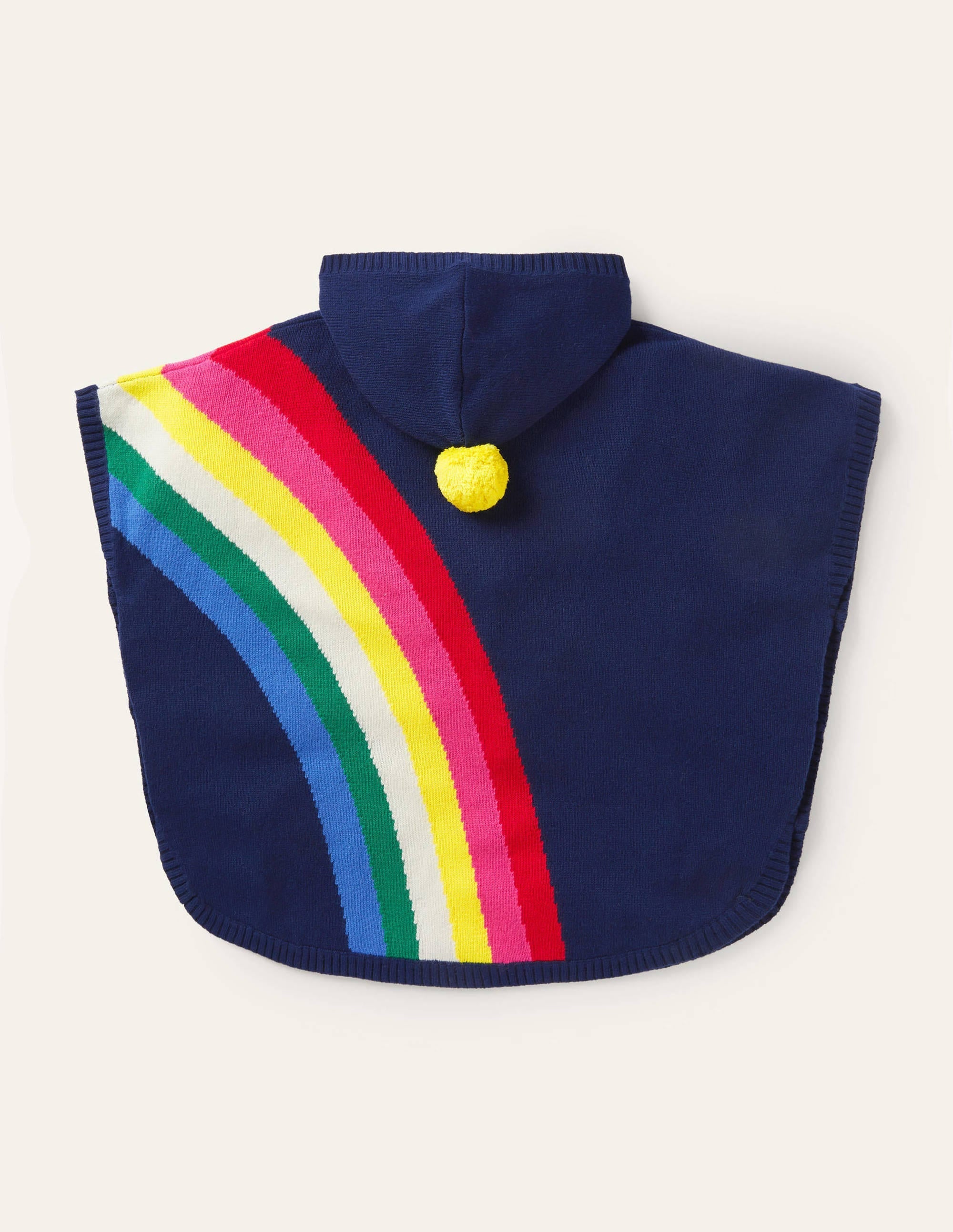 Horse Knitted Poncho-Starboard Blue Rainbow - Image 2