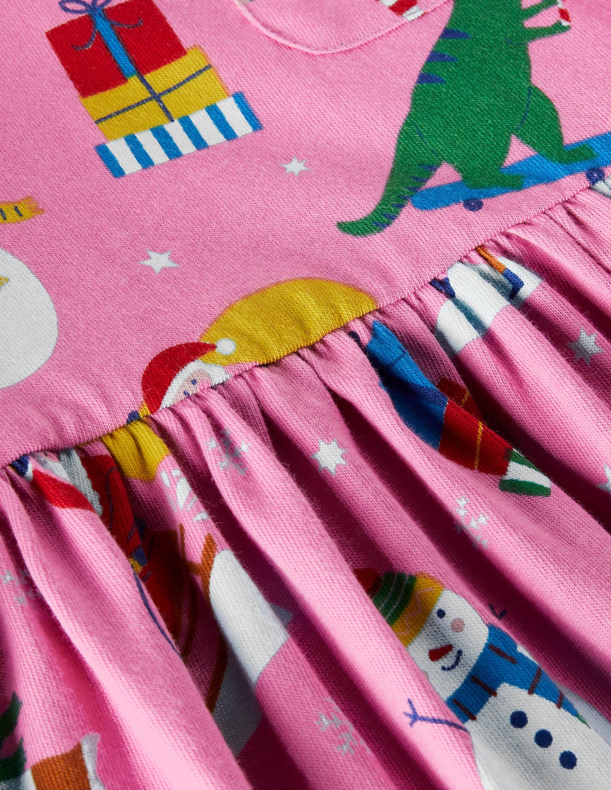 Long Sleeve Fun Jersey Dress-Petal Pink Festive Friends-3