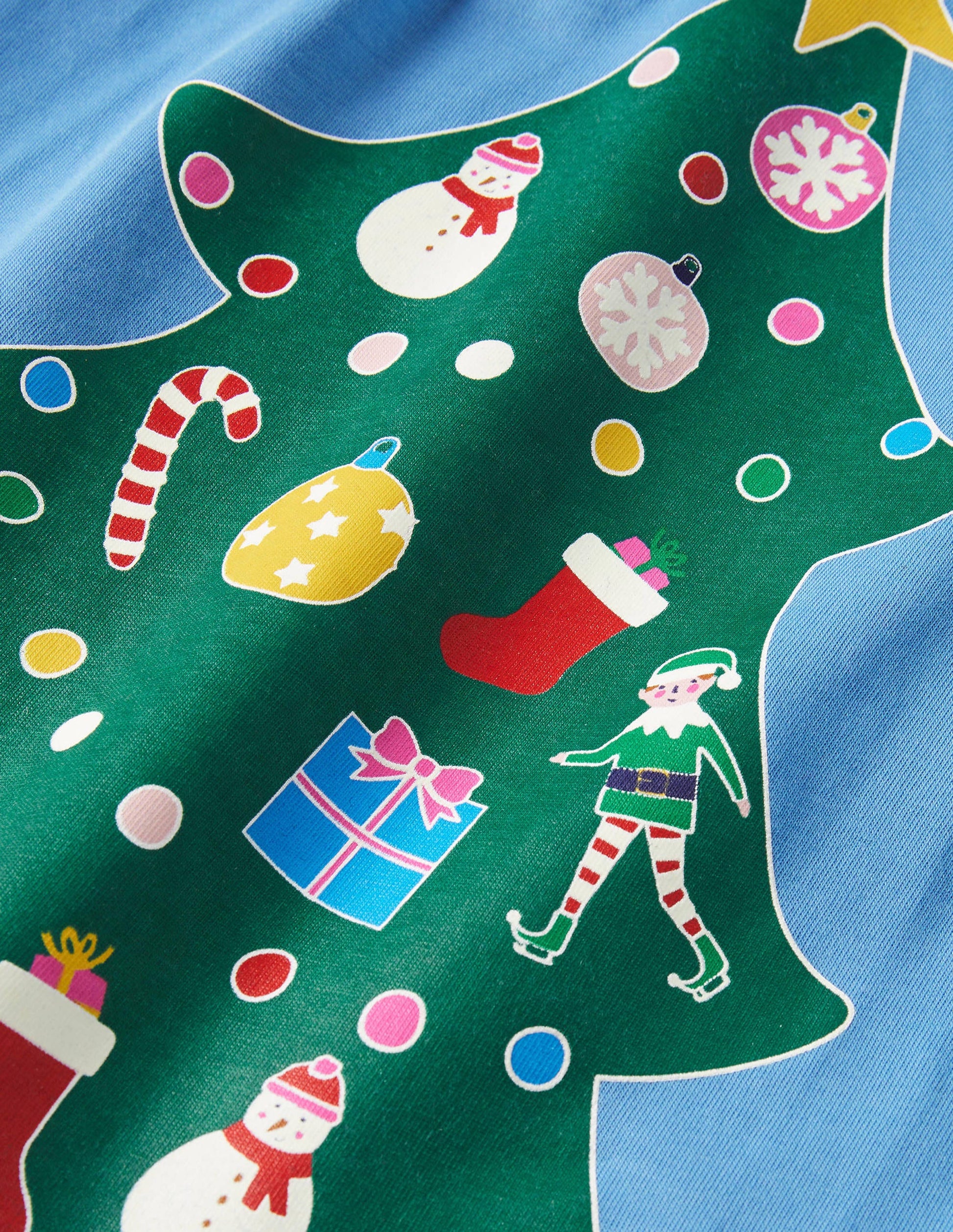 Glow-in-the-dark Logo T-shirt-Bluebell Blue Christmas Tree-3