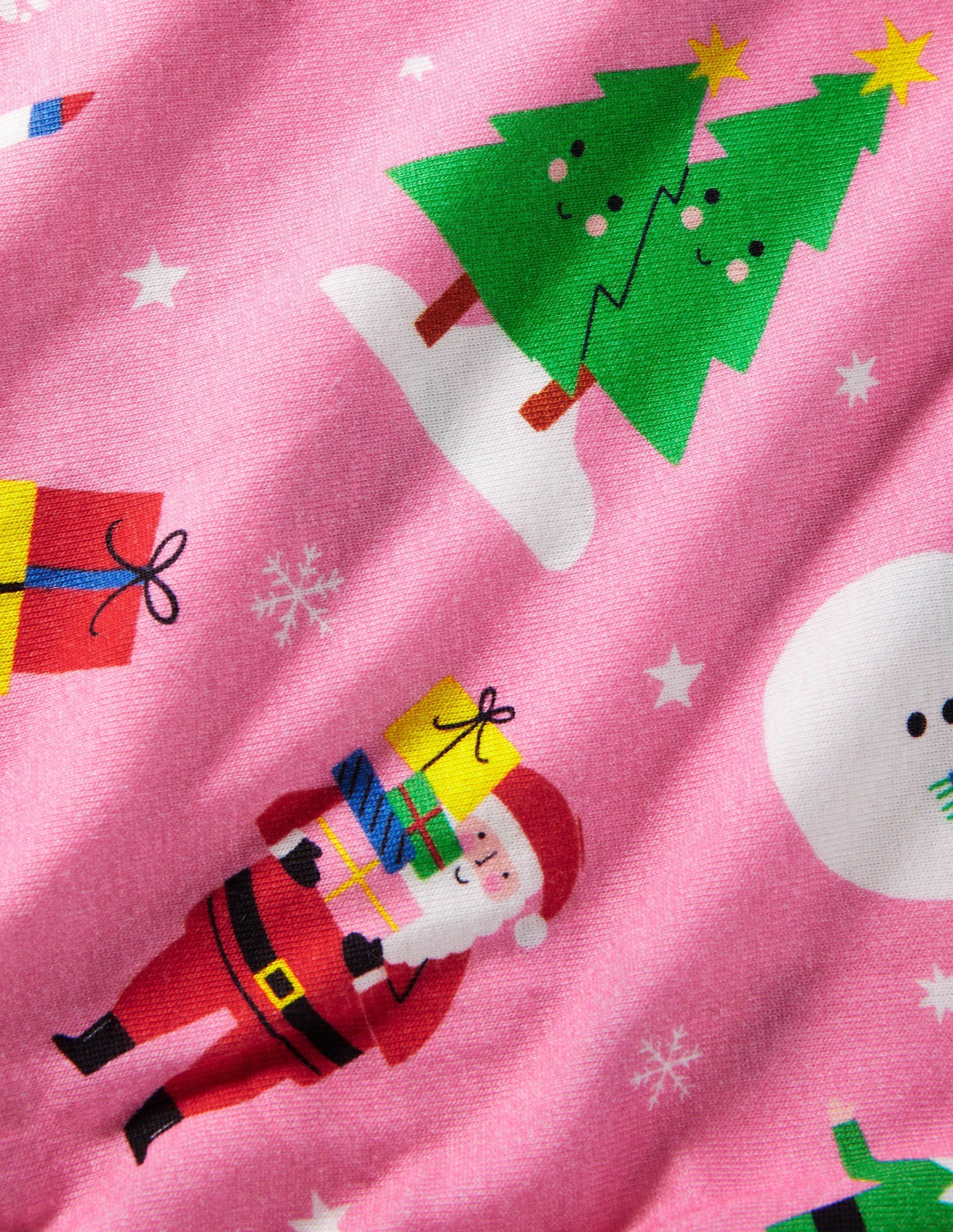 Twin Pack Snug Pyjamas-Pink Festive Friends/Green - Image 3