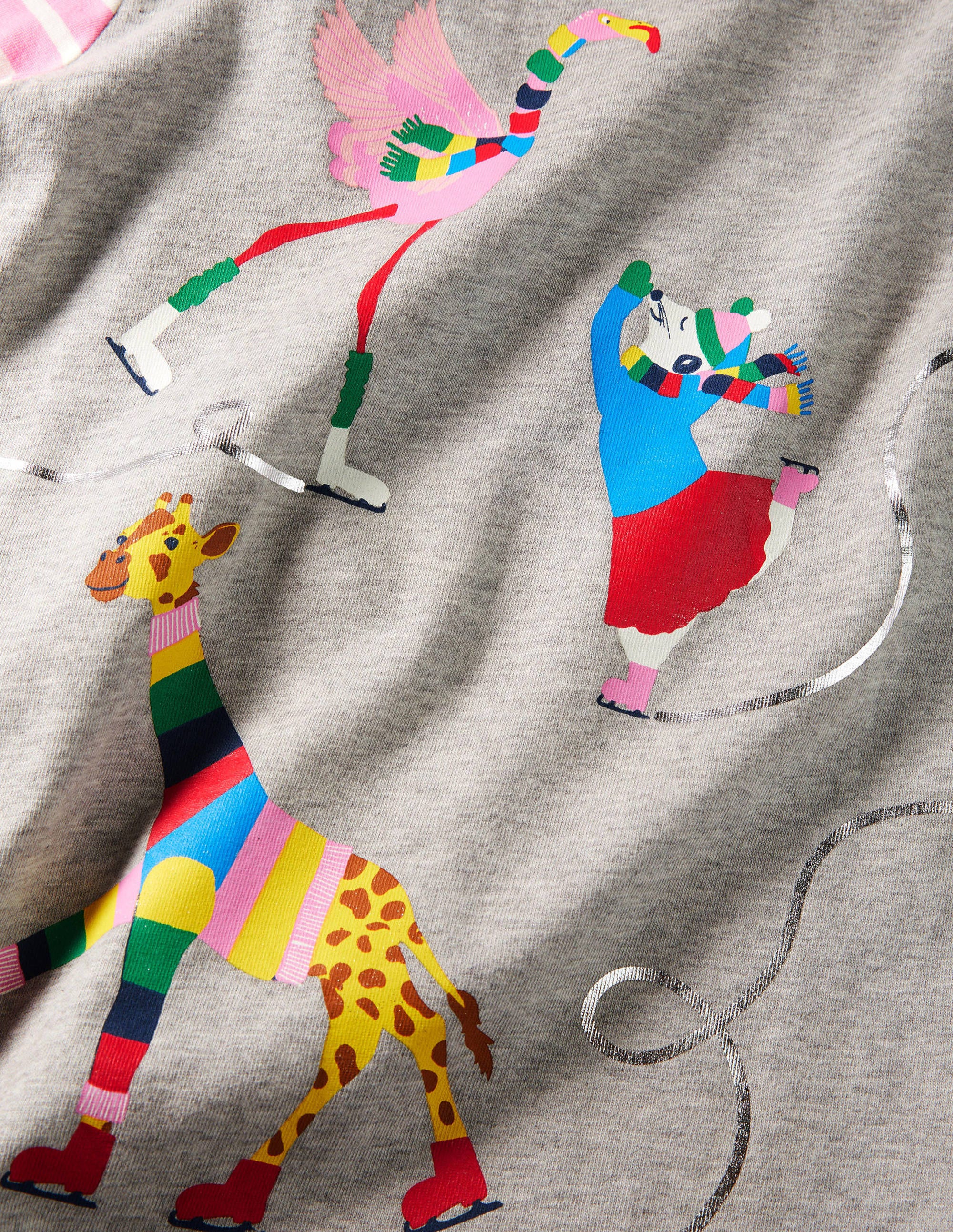 Hotchpotch Animal T-shirt-Grey Marl Ice Skating - Image 3