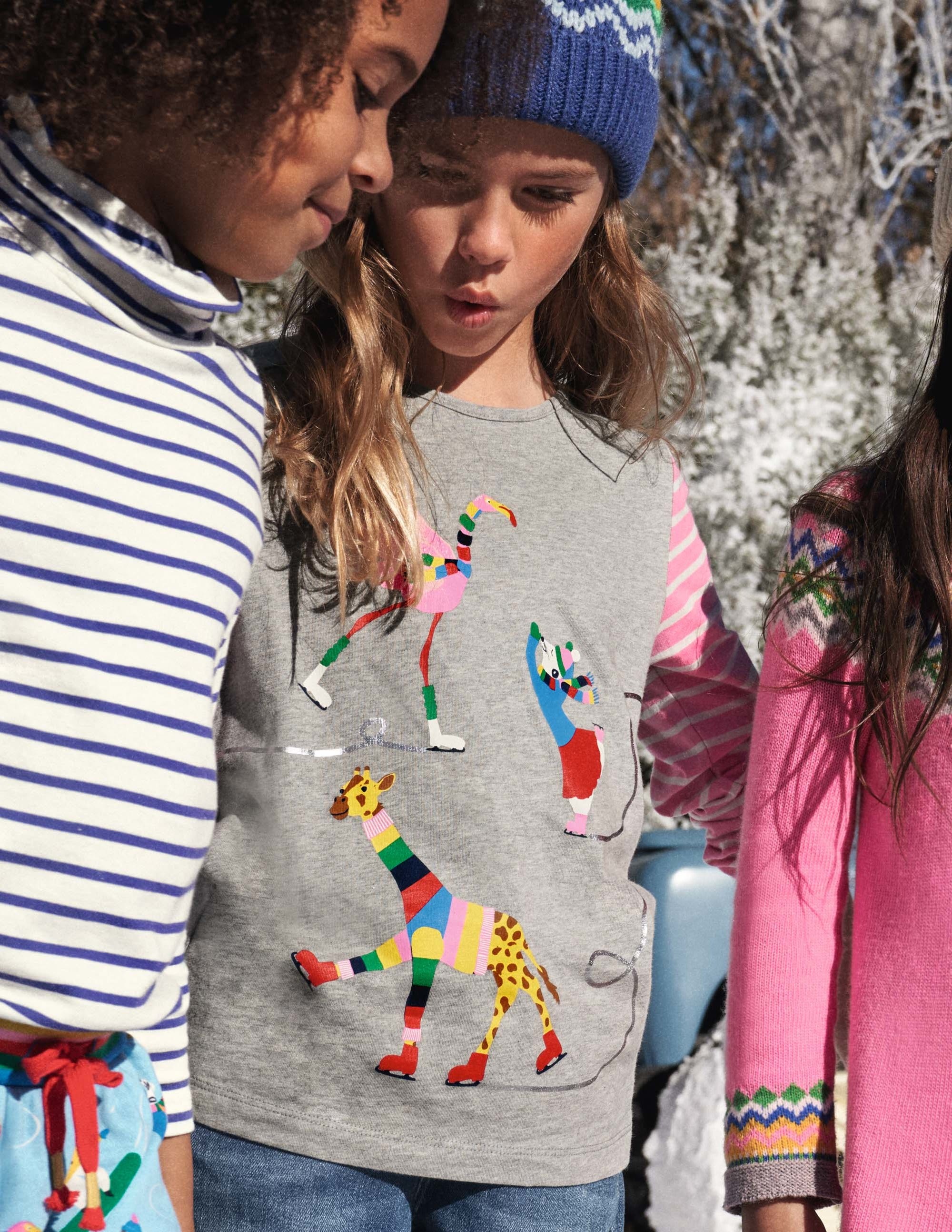 Hotchpotch Animal T-shirt-Grey Marl Ice Skating - Image 4
