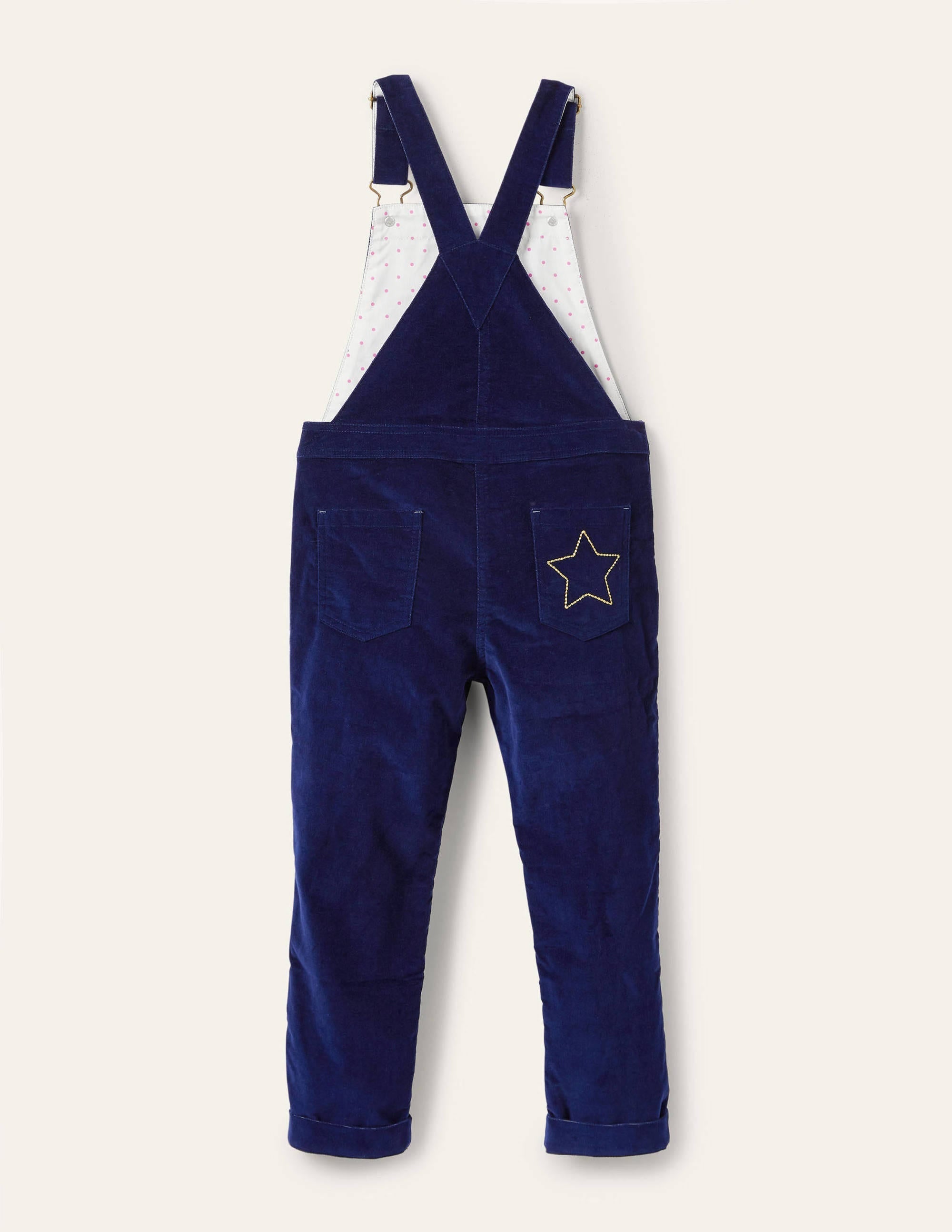 Velvet Dungarees-College Navy - Image 2