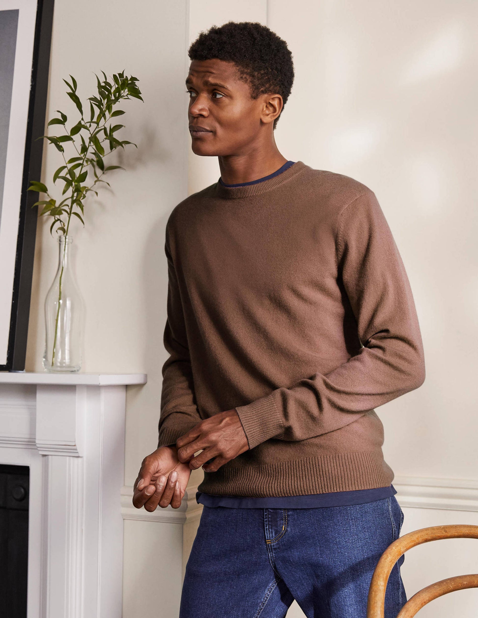 Cashmere Crew Neck Jumper-Cacao-1