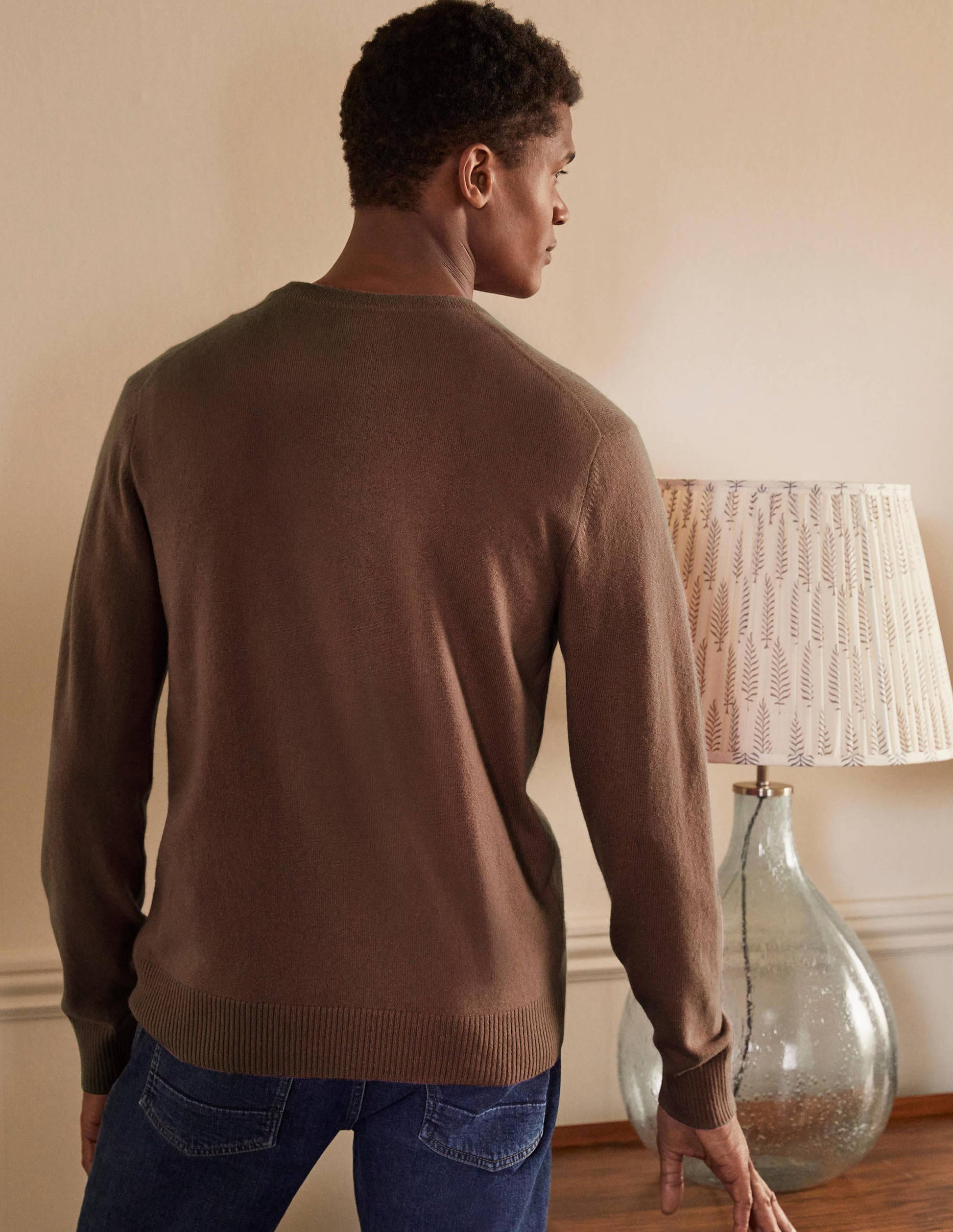 Cashmere Crew Neck Jumper-Cacao-3
