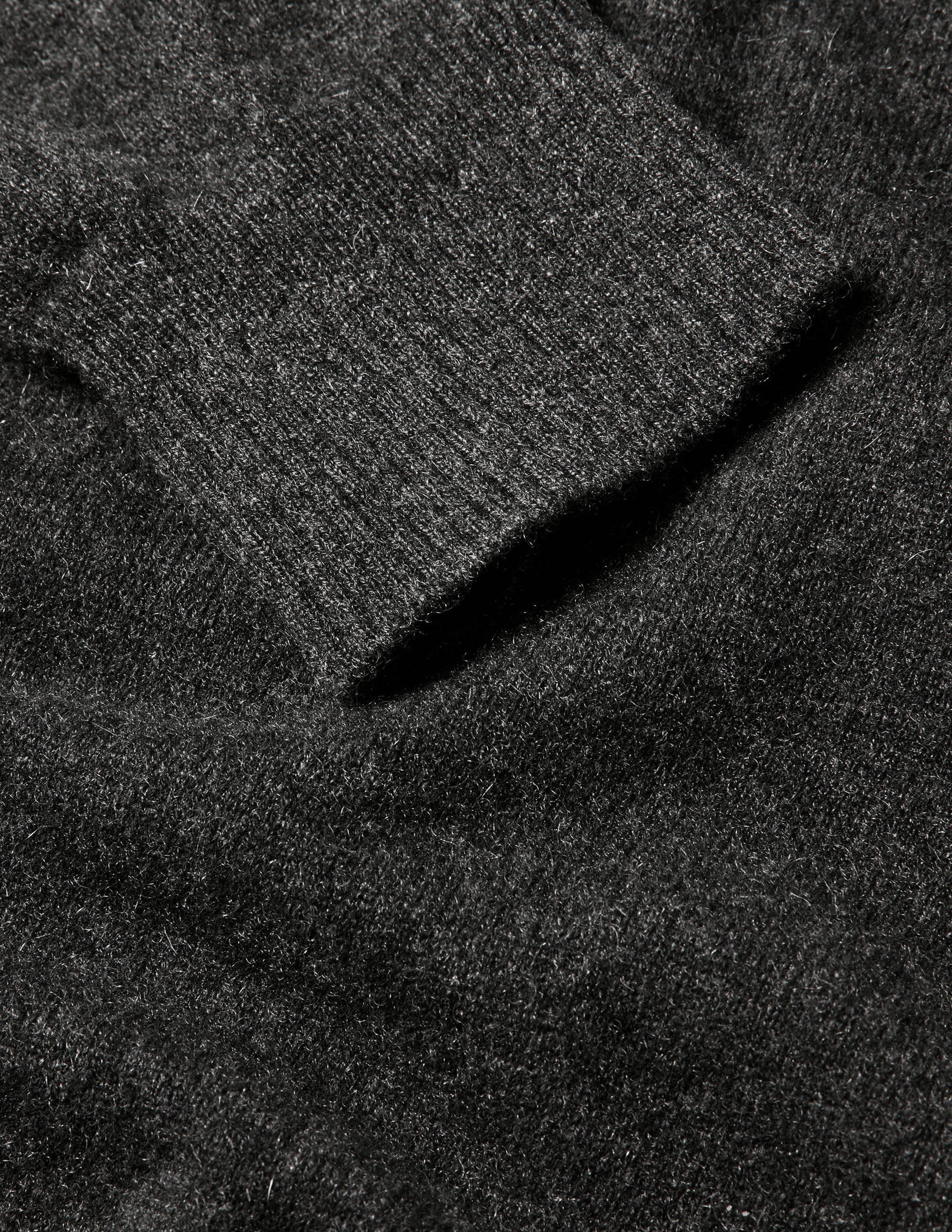 Cashmere Crew Neck Jumper-Dark Grey Melange - Image 6