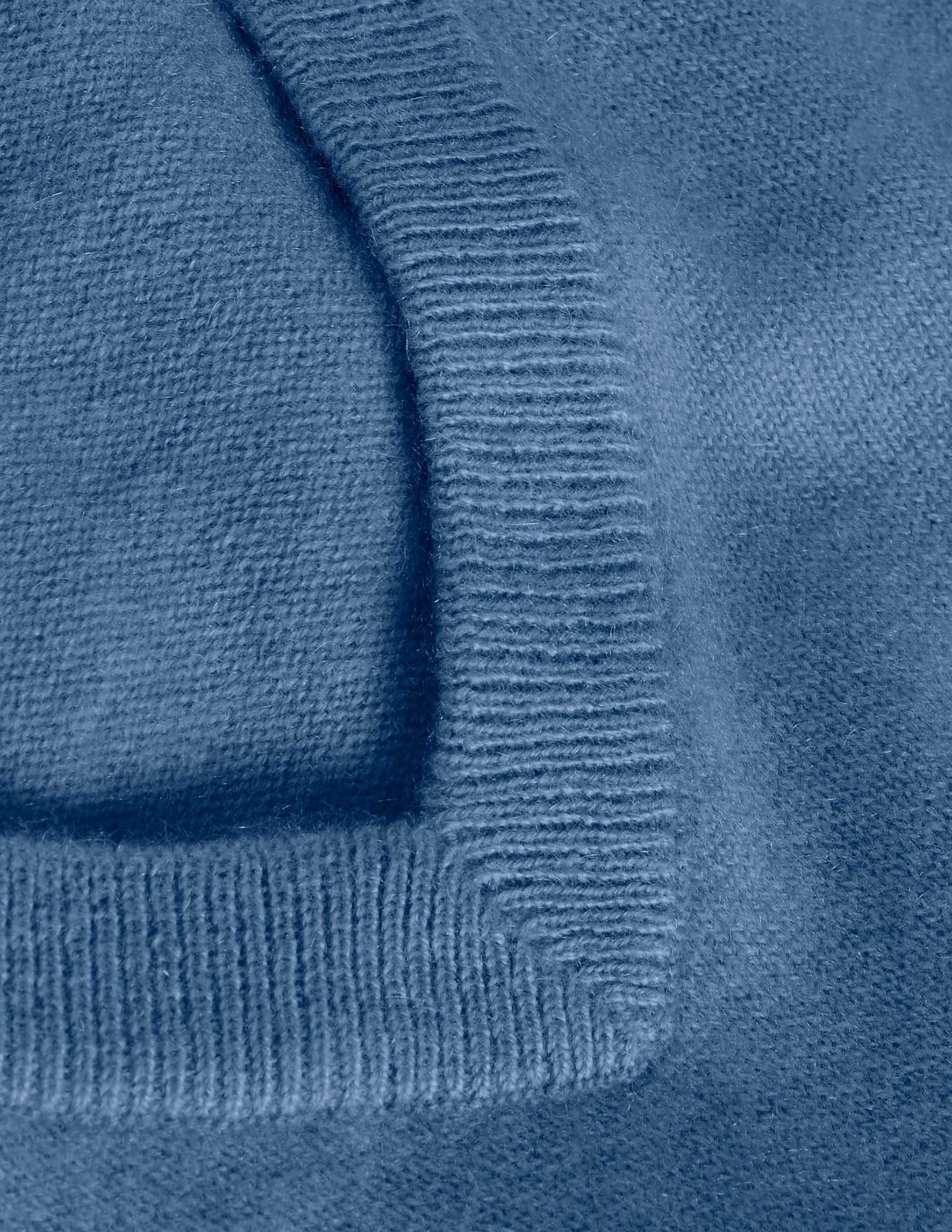 Cashmere V-neck Jumper-Dusk Blue-5