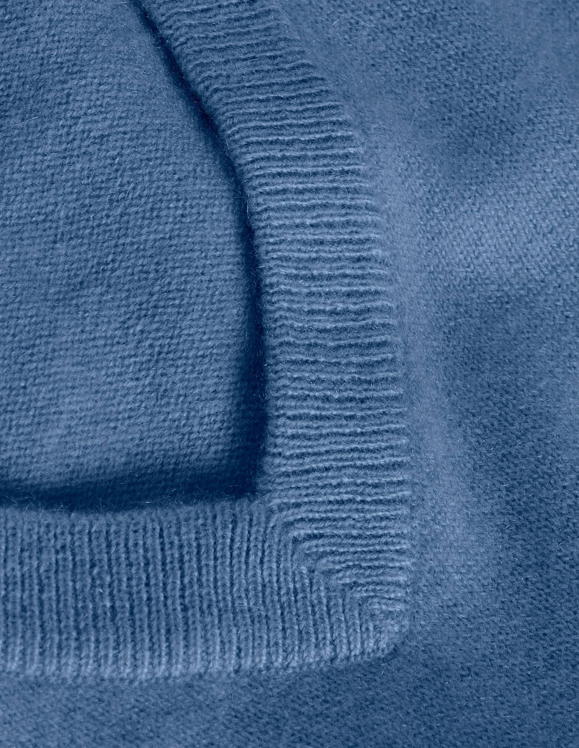 Cashmere V-neck Jumper-Dusk Blue-6