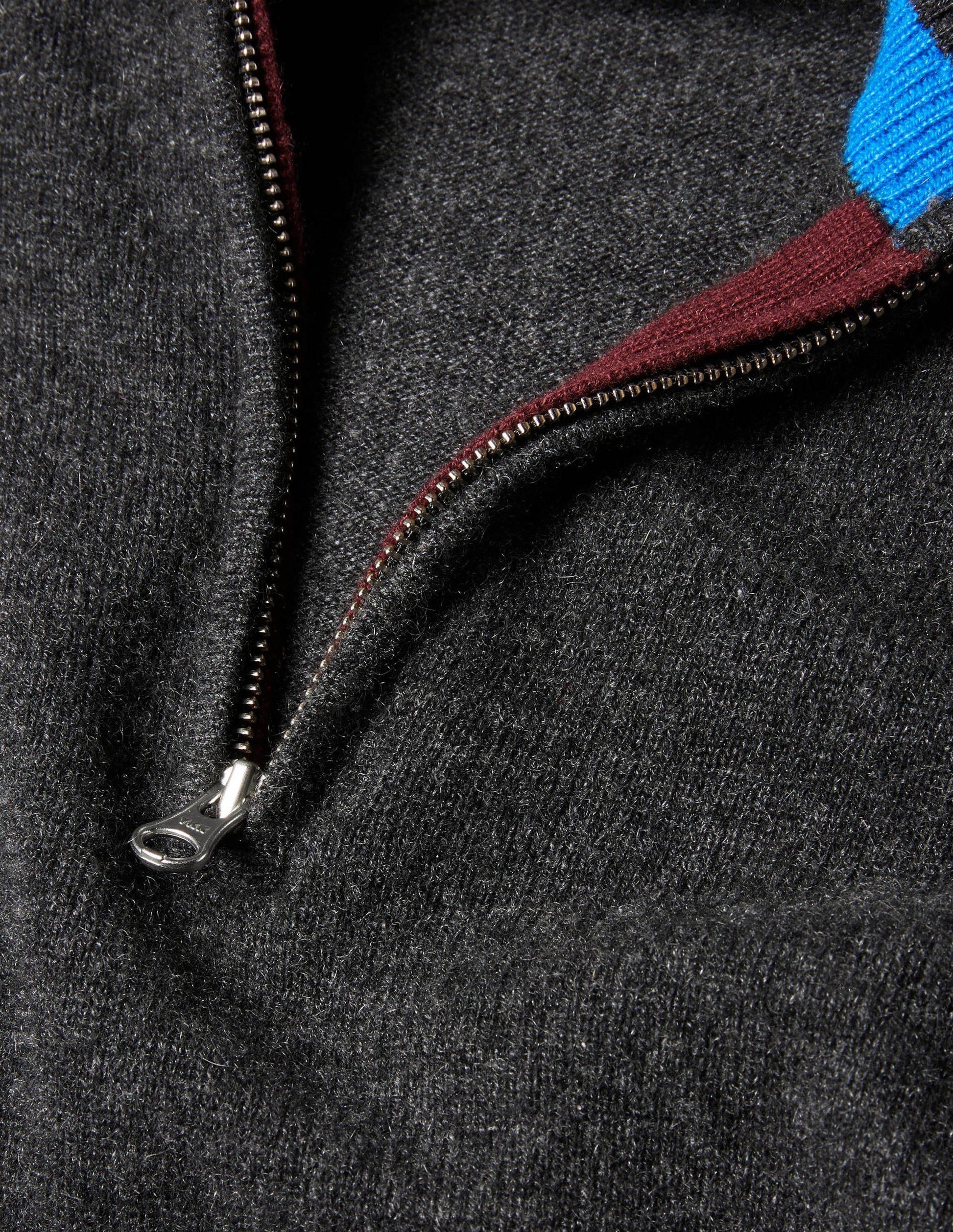 Cashmere Half-Zip Jumper-Dark Grey Melange-7