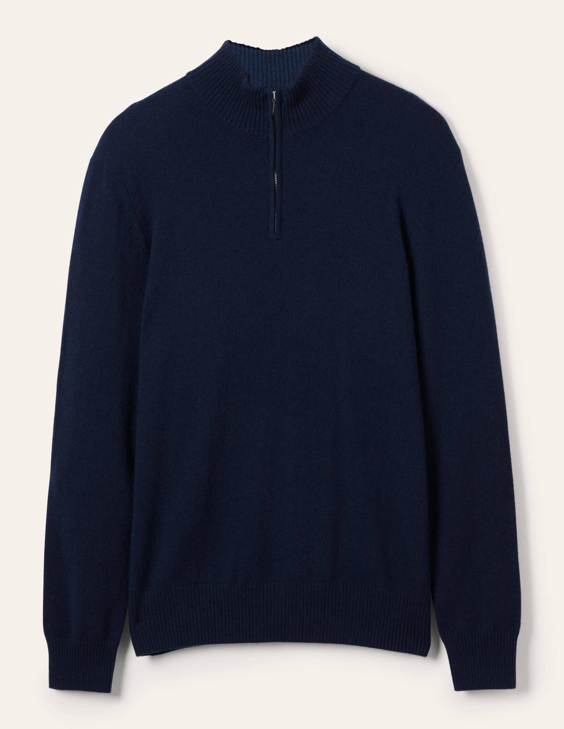 Cashmere Half-Zip Jumper-Navy-5