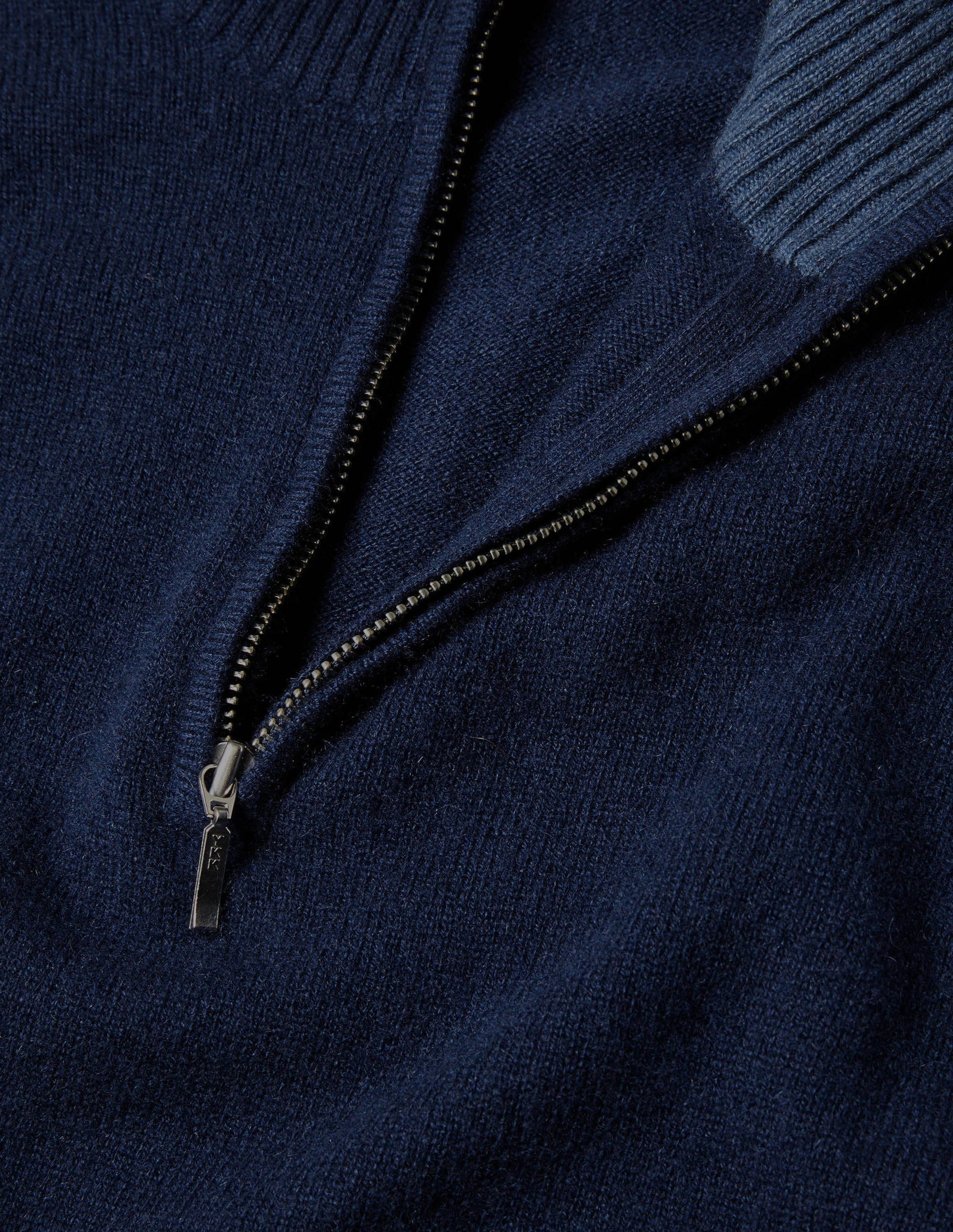 Cashmere Half-Zip Jumper-Navy-6