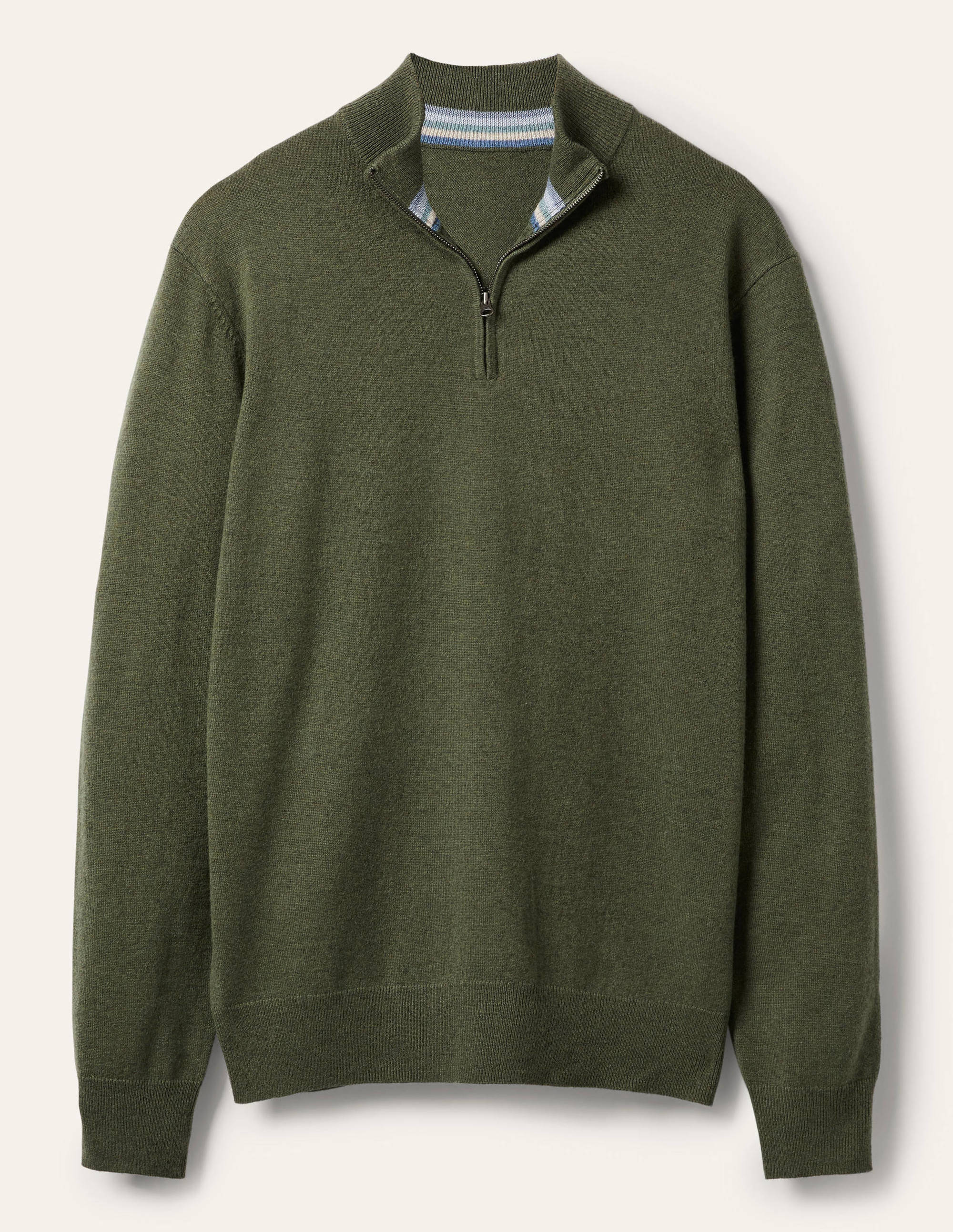 Lambswool Half-Zip-Grassland Green - Image 5