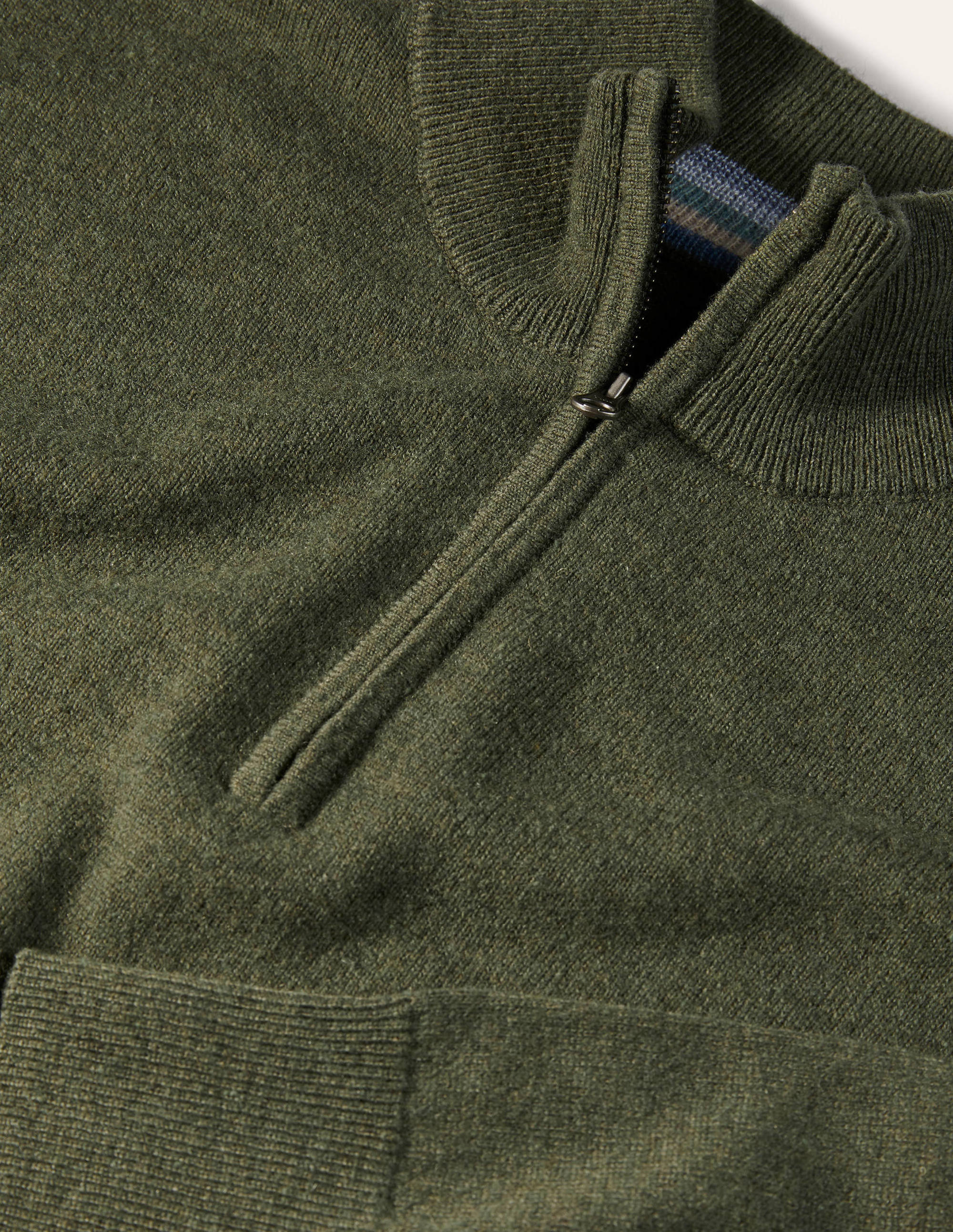 Lambswool Half-Zip-Grassland Green - Image 6