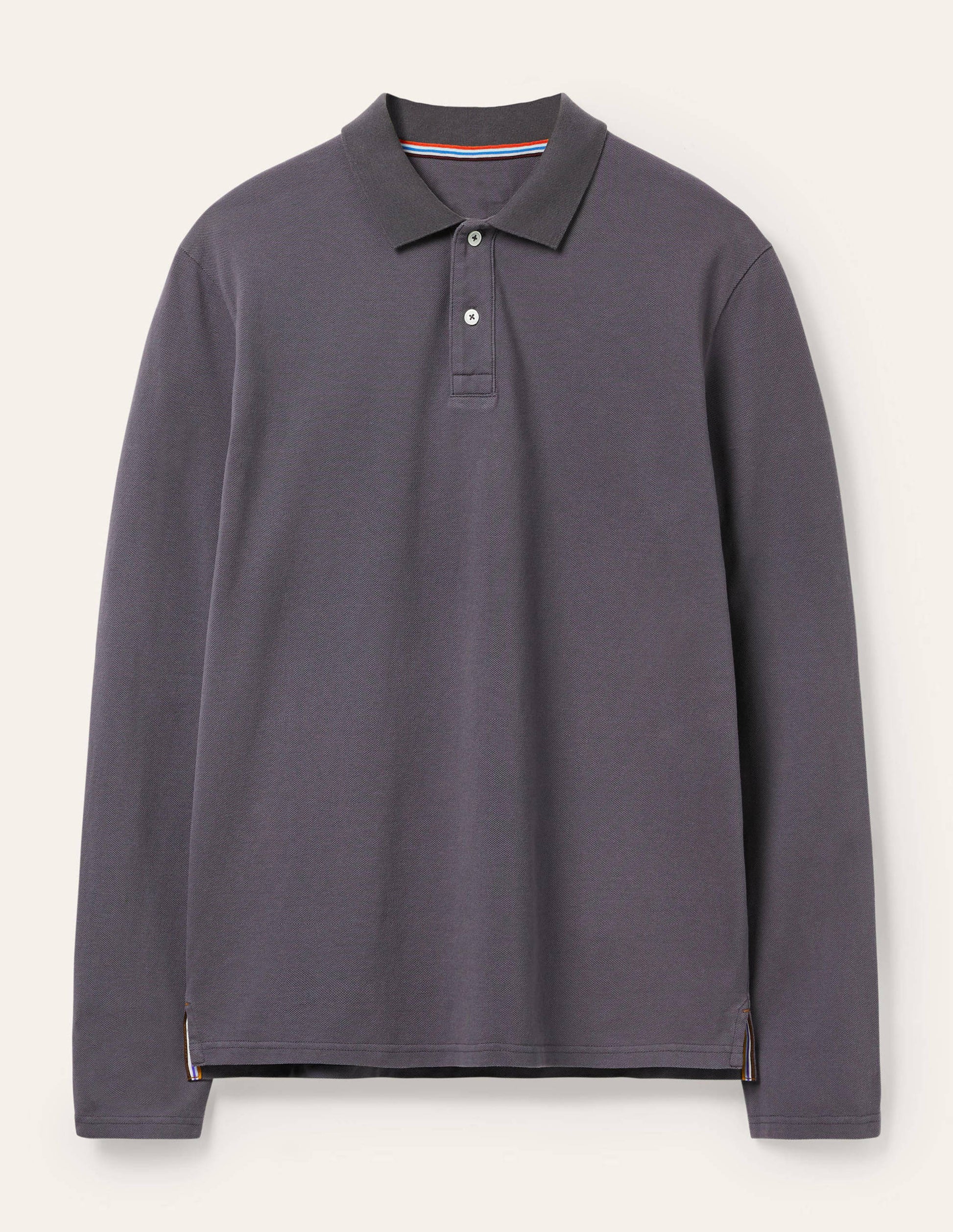 Long Sleeve Piqué Polo-London Grey-5