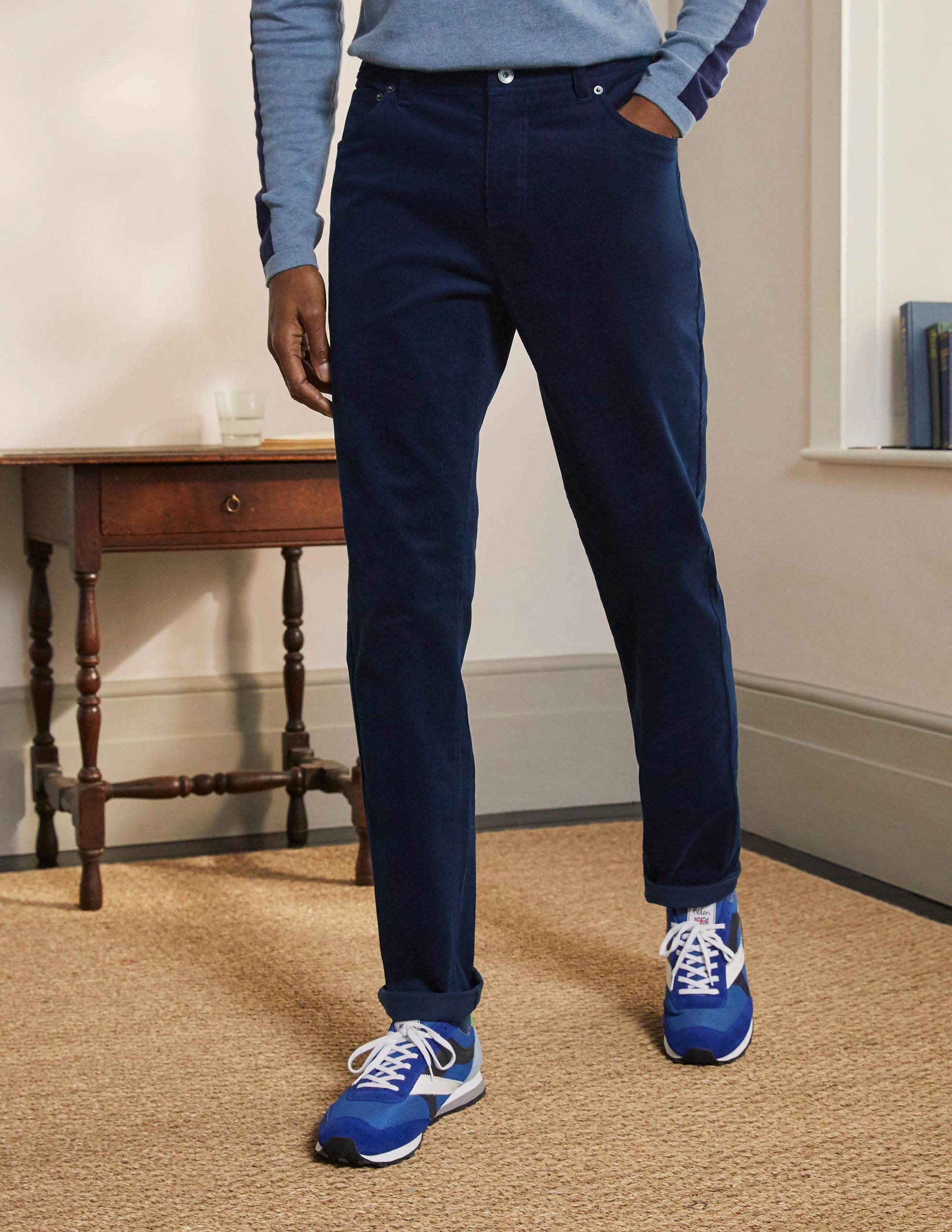Belvedere Cord Trousers-Light Navy - Image 2