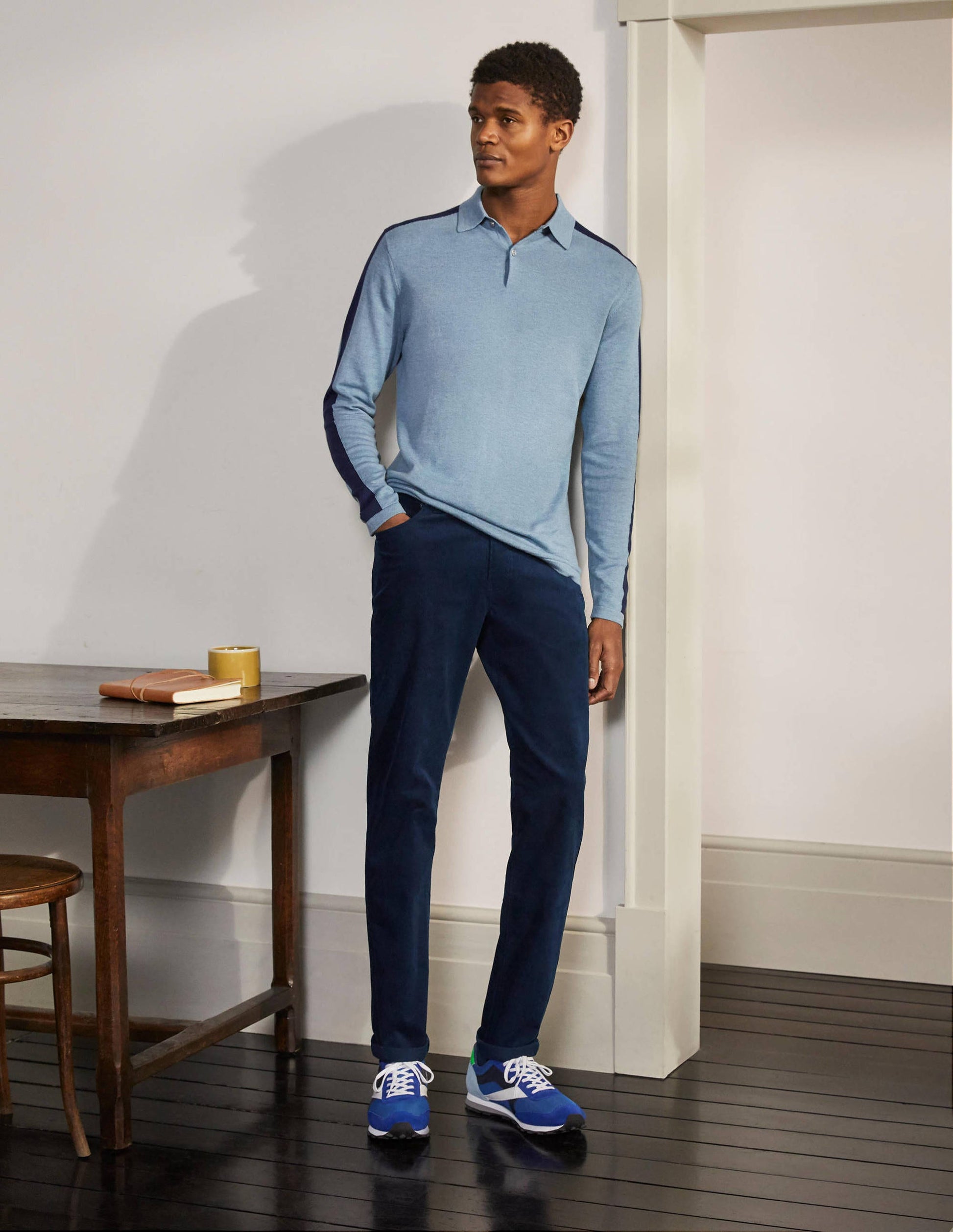 Belvedere Cord Trousers-Light Navy-4