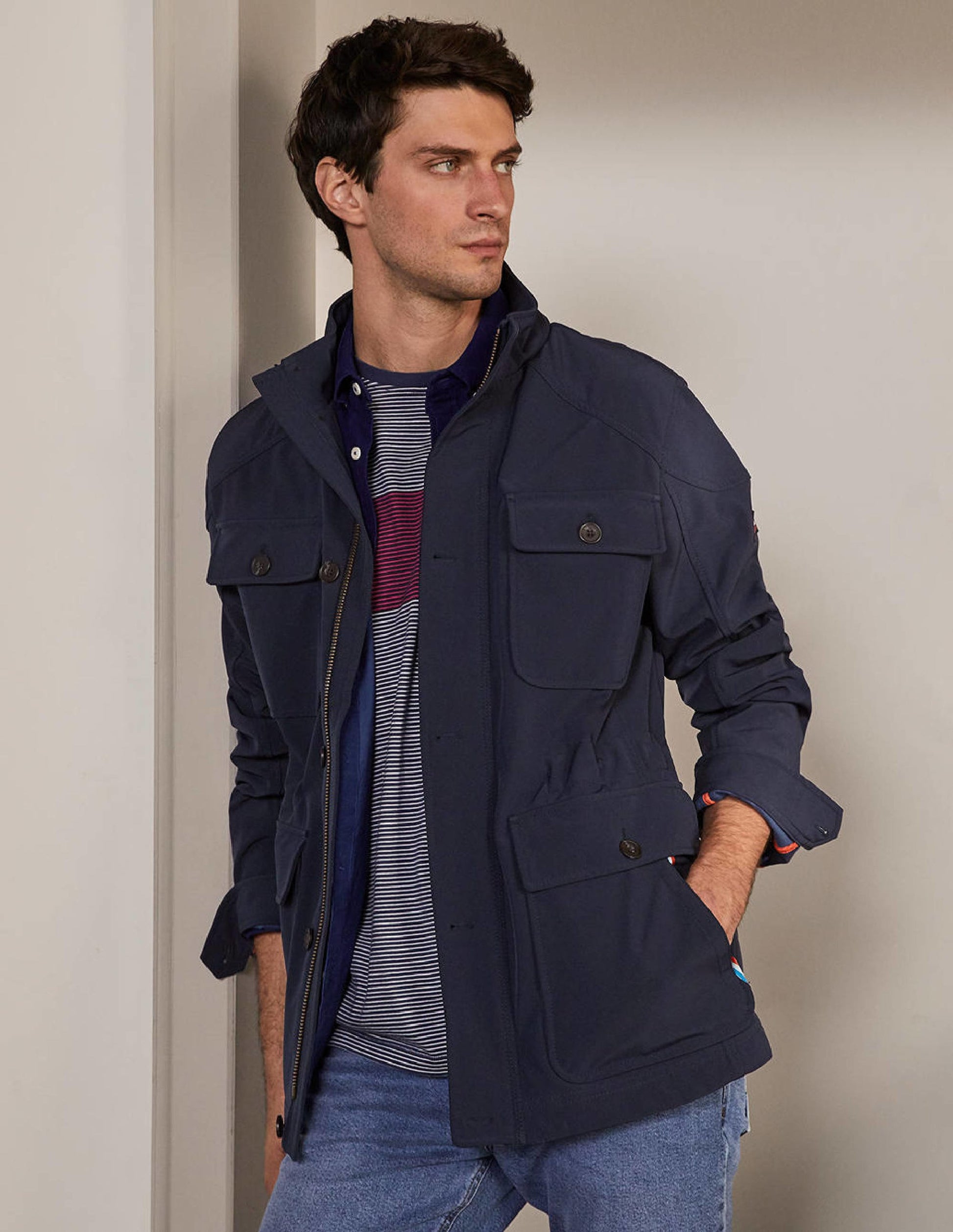 Farleigh Showerproof Jacket-Navy-1