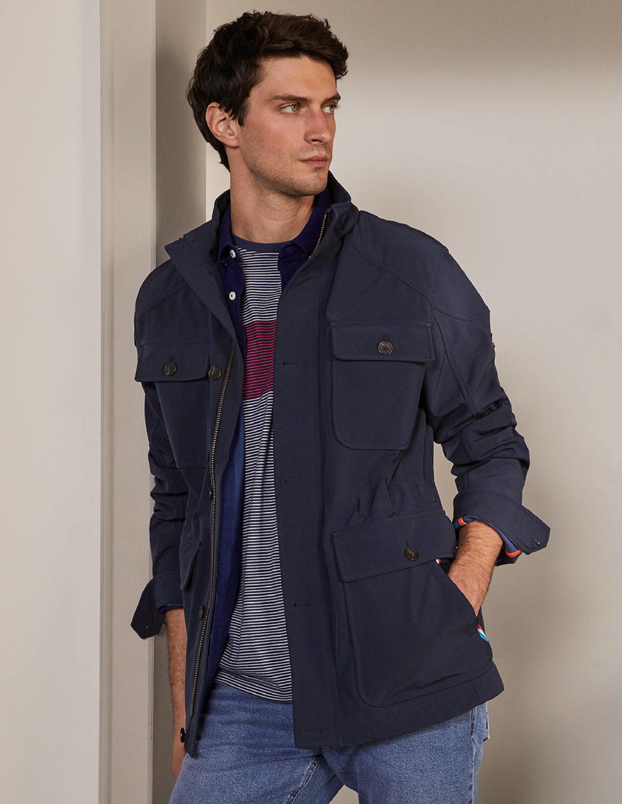 Farleigh Showerproof Jacket-Navy - Image 1