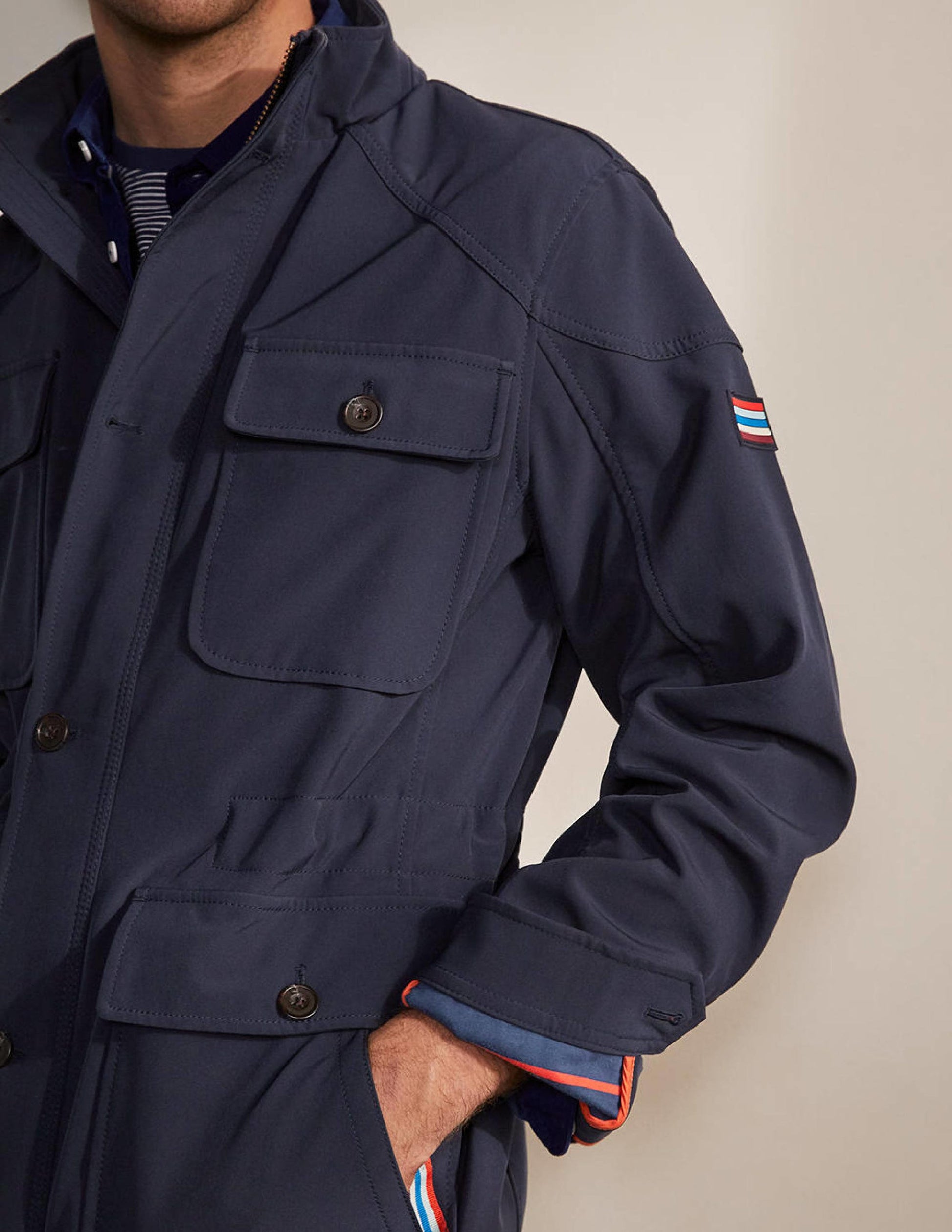 Farleigh Showerproof Jacket-Navy-4