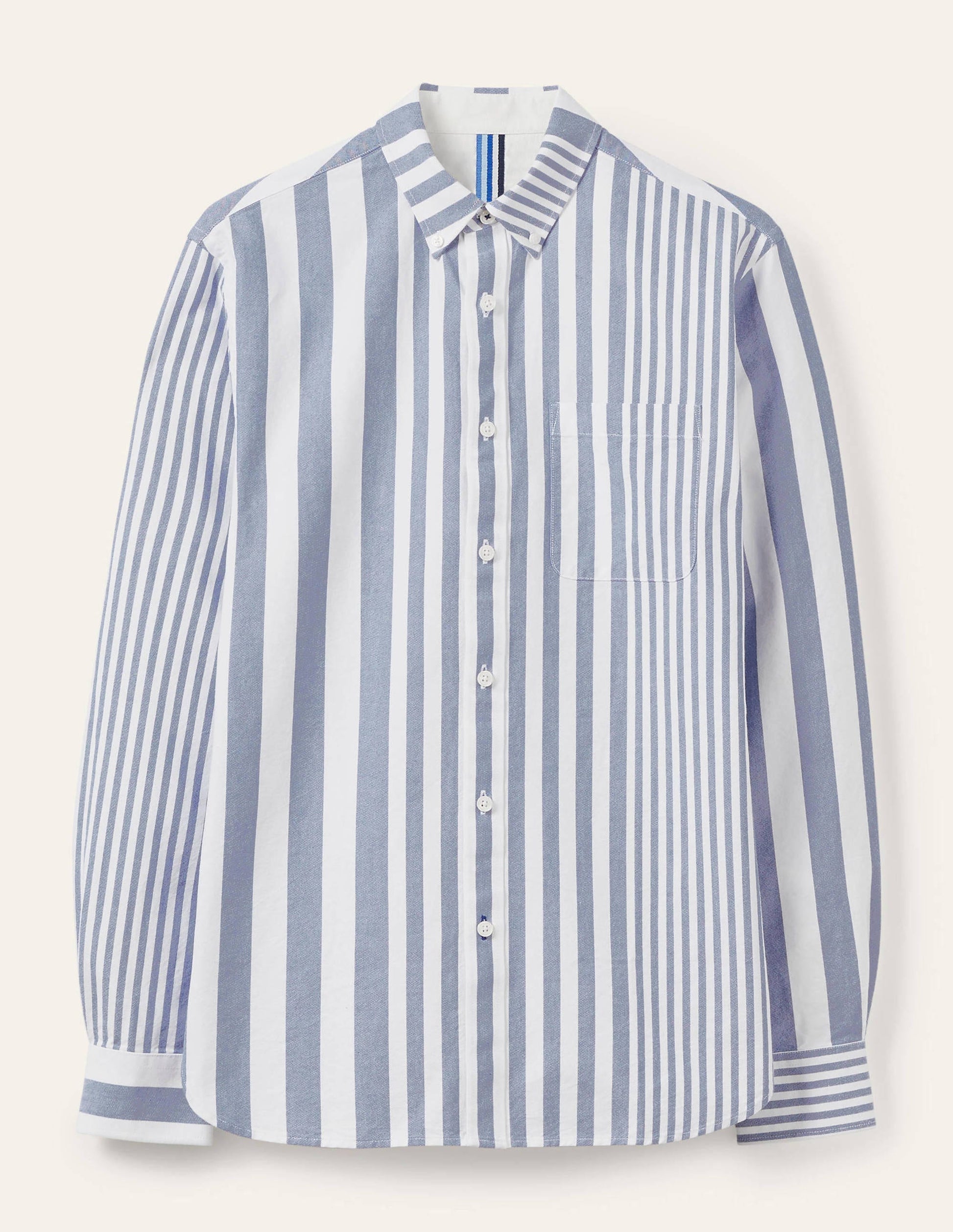 Modern Oxford Shirt-Snowdrop/Regal Blue Stripe-5