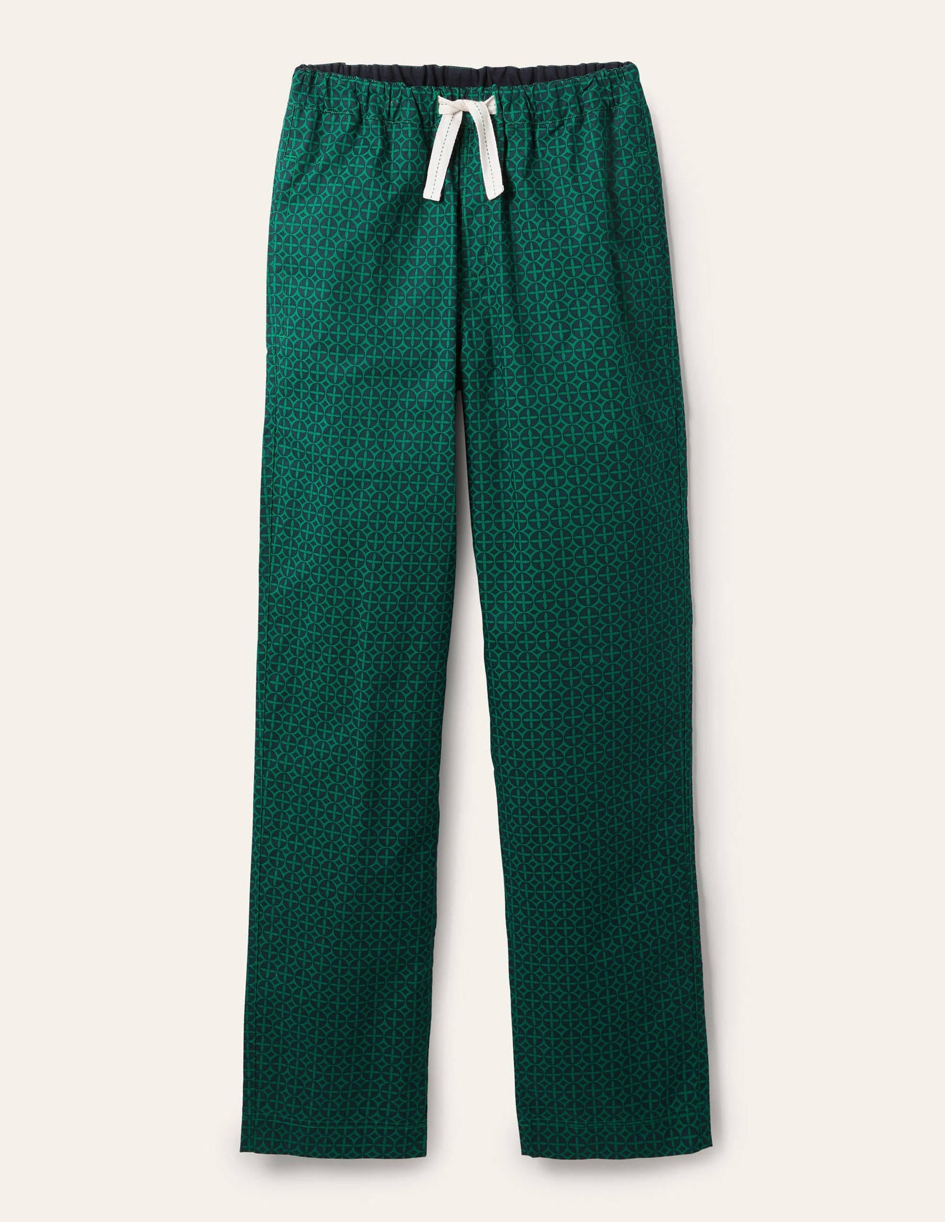 Cotton Poplin Pyjama Bottoms-Mountain Meadow/Navy Geo-5