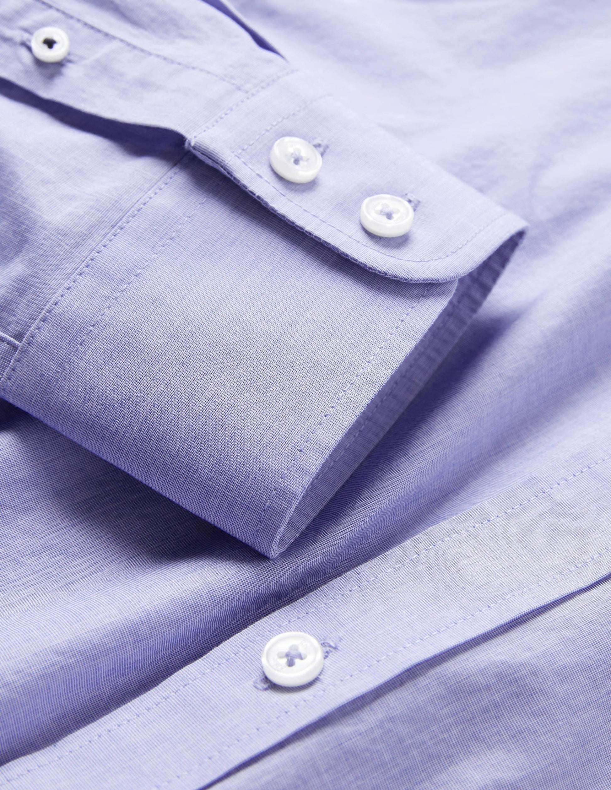 Cutaway Collar Poplin Shirt-Blue End on End-7