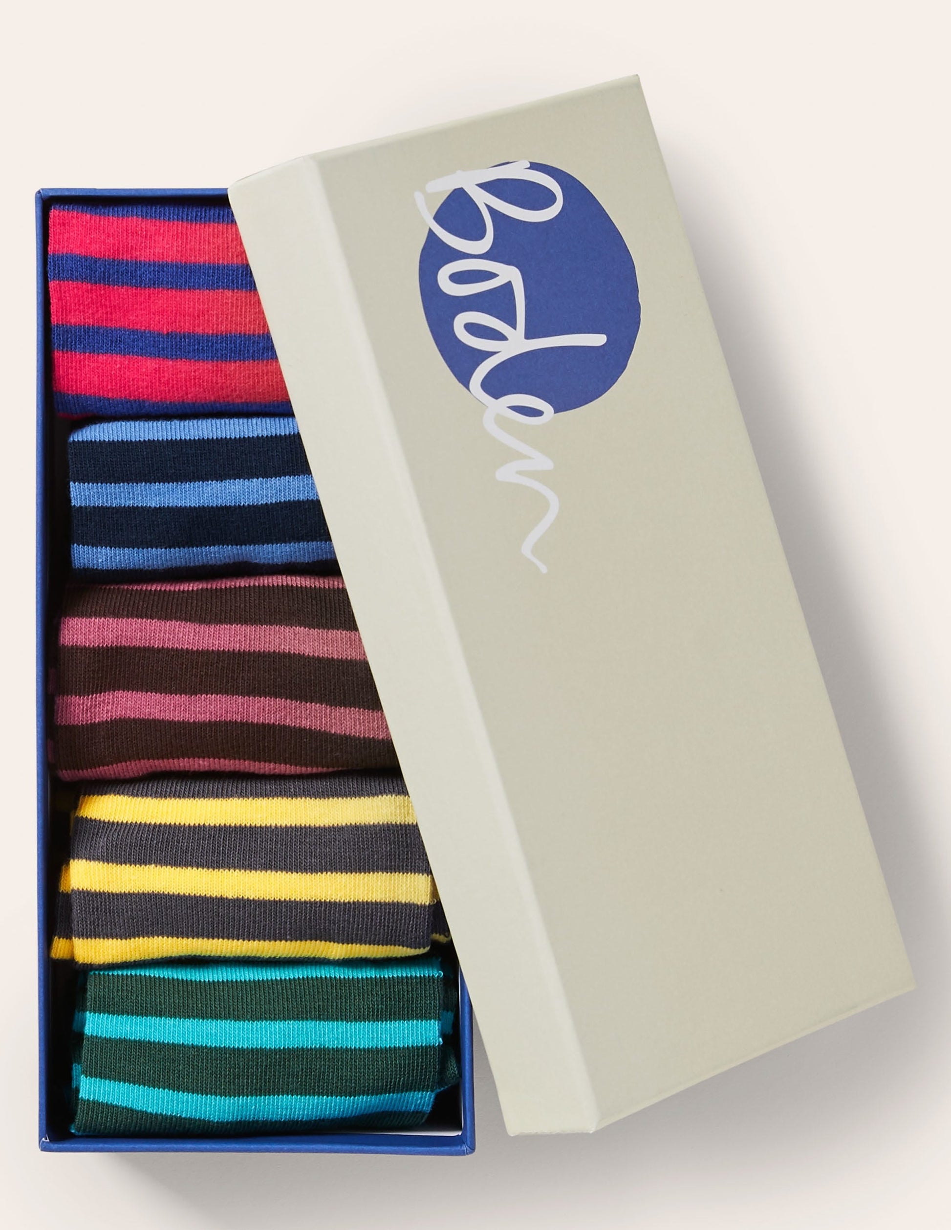 5 Pack Favourite Socks-Slim Stripe Multi Pack-5