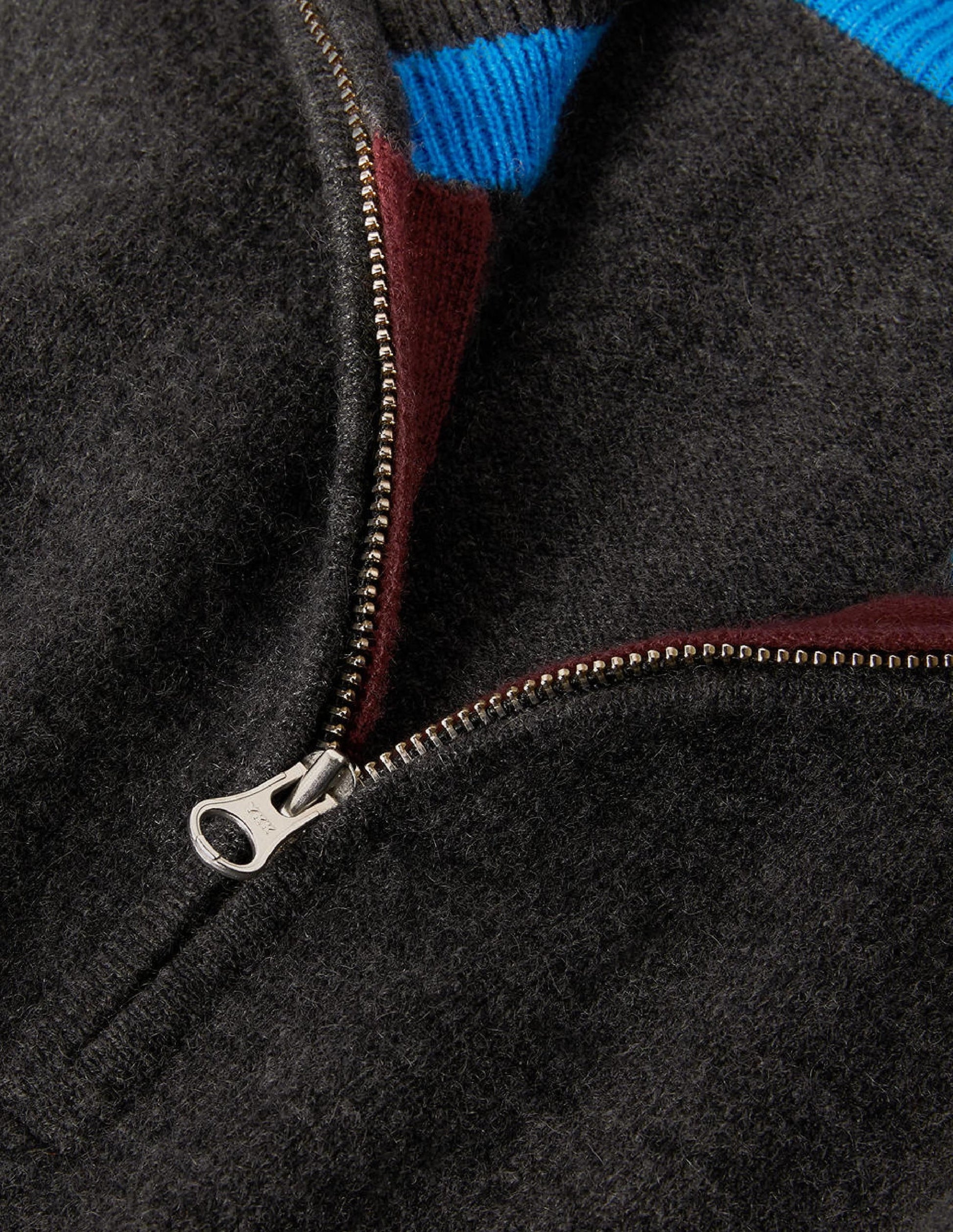 Cashmere Half-Zip Jumper-Dark Grey Melange-1