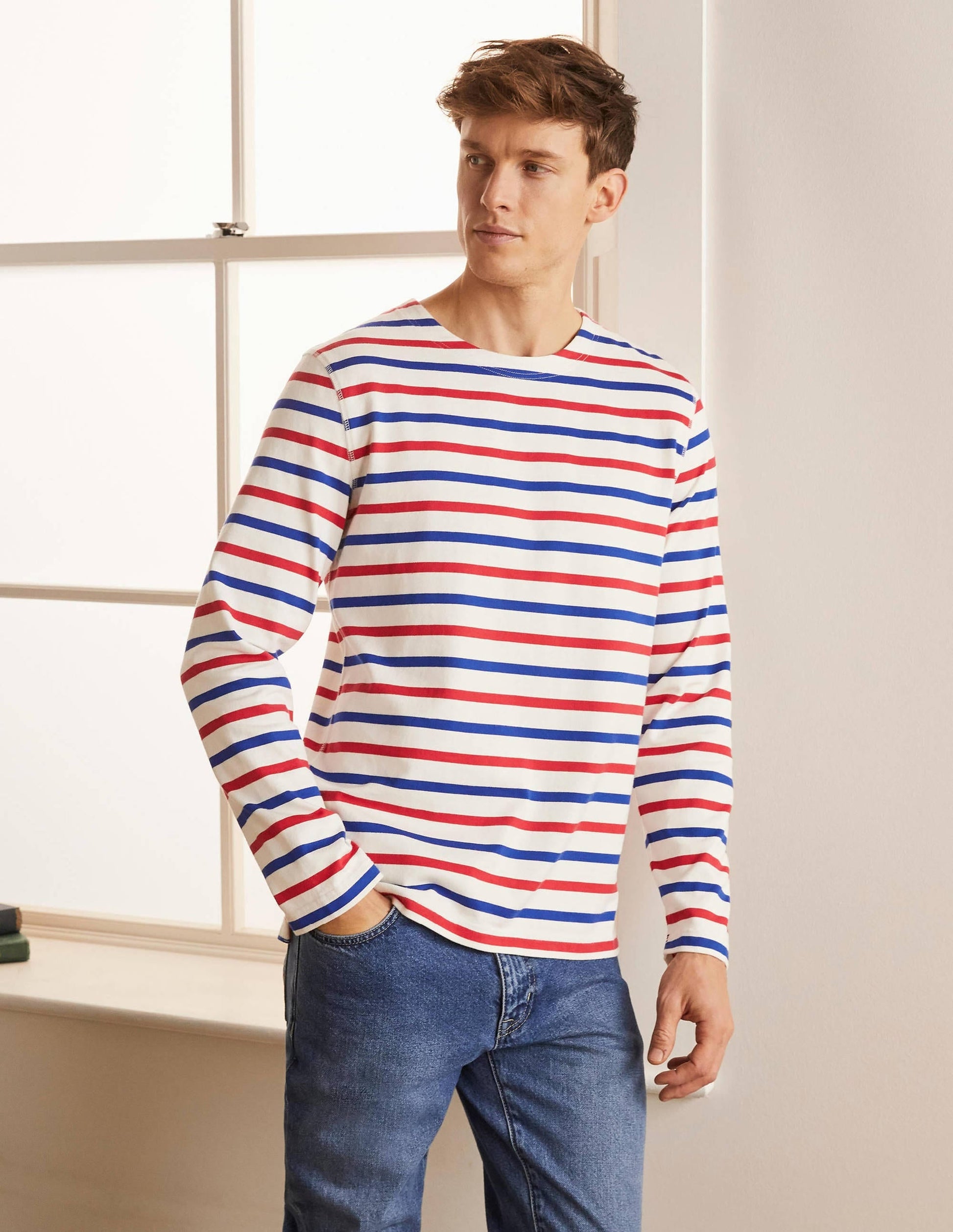 Midweight Mariner Breton-Rio Red/Regal Blue Stripe-1
