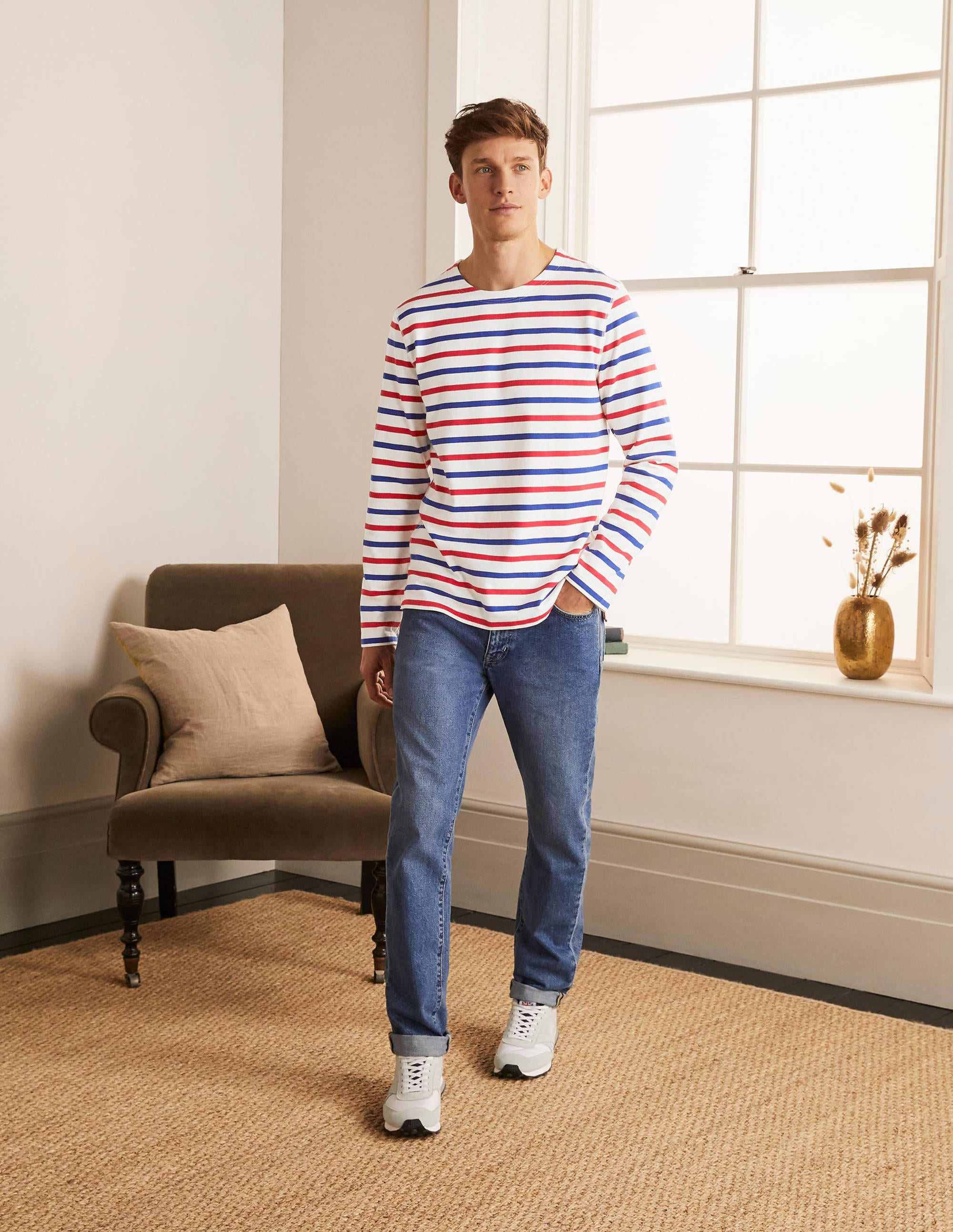 Midweight Mariner Breton-Rio Red/Regal Blue Stripe - Image 2