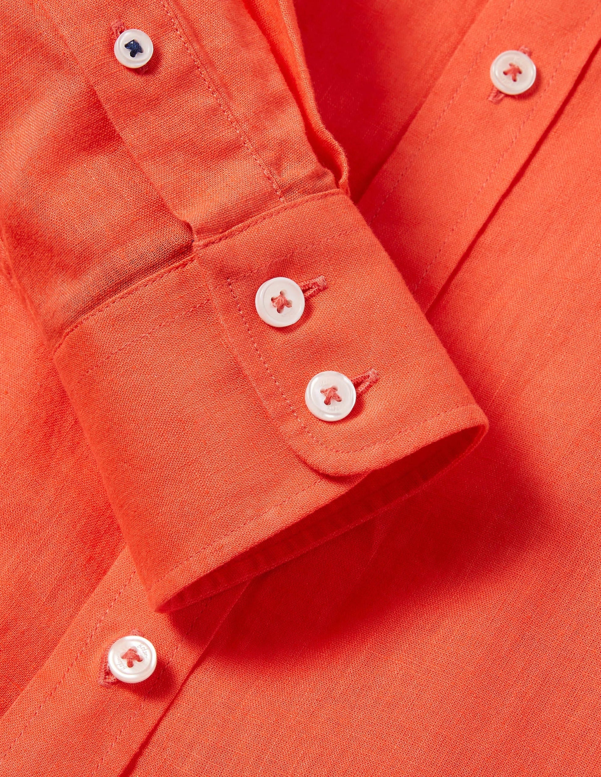 Linen Cotton Shirt-Tropical Coral-6