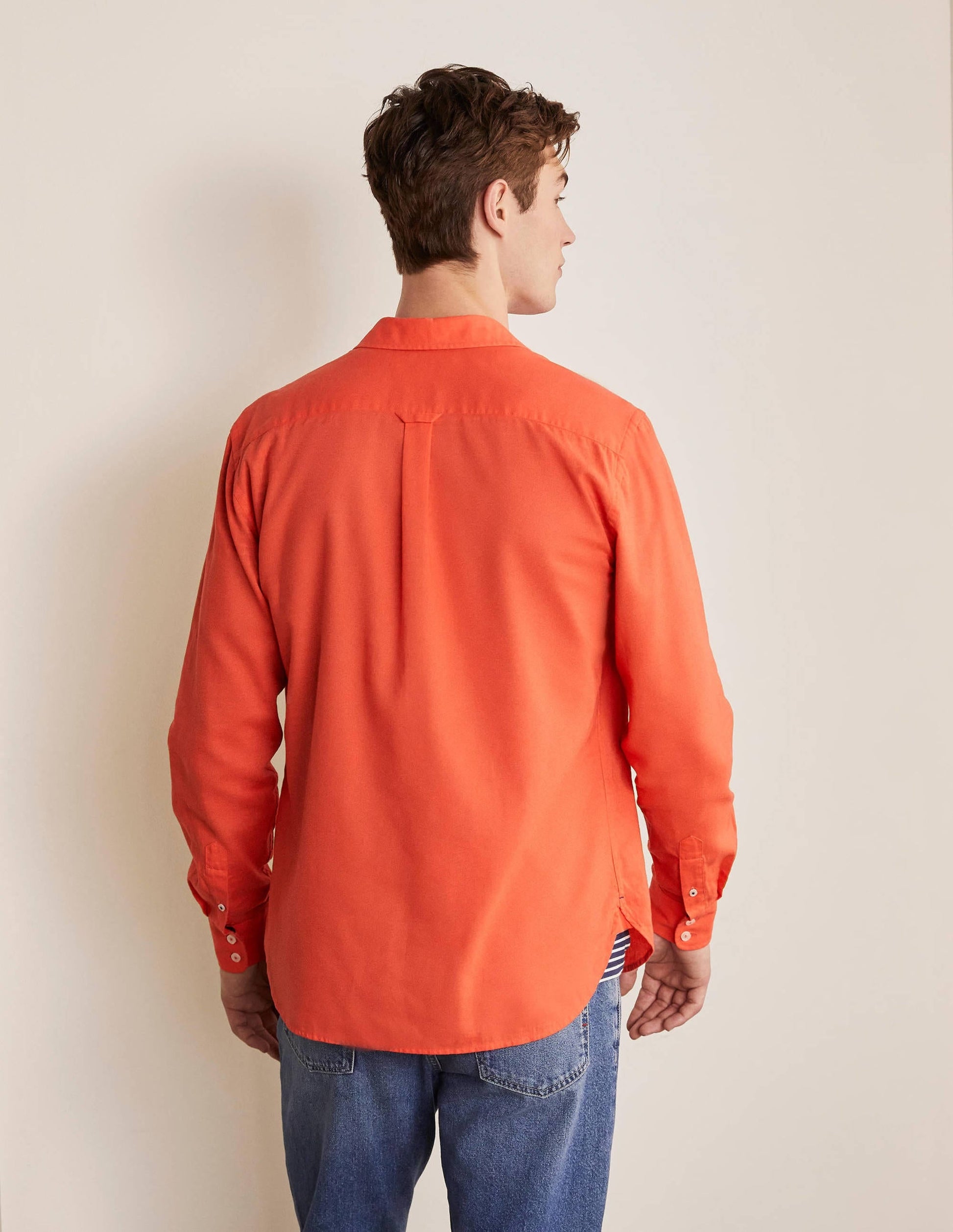 Linen Cotton Shirt-Tropical Coral-3