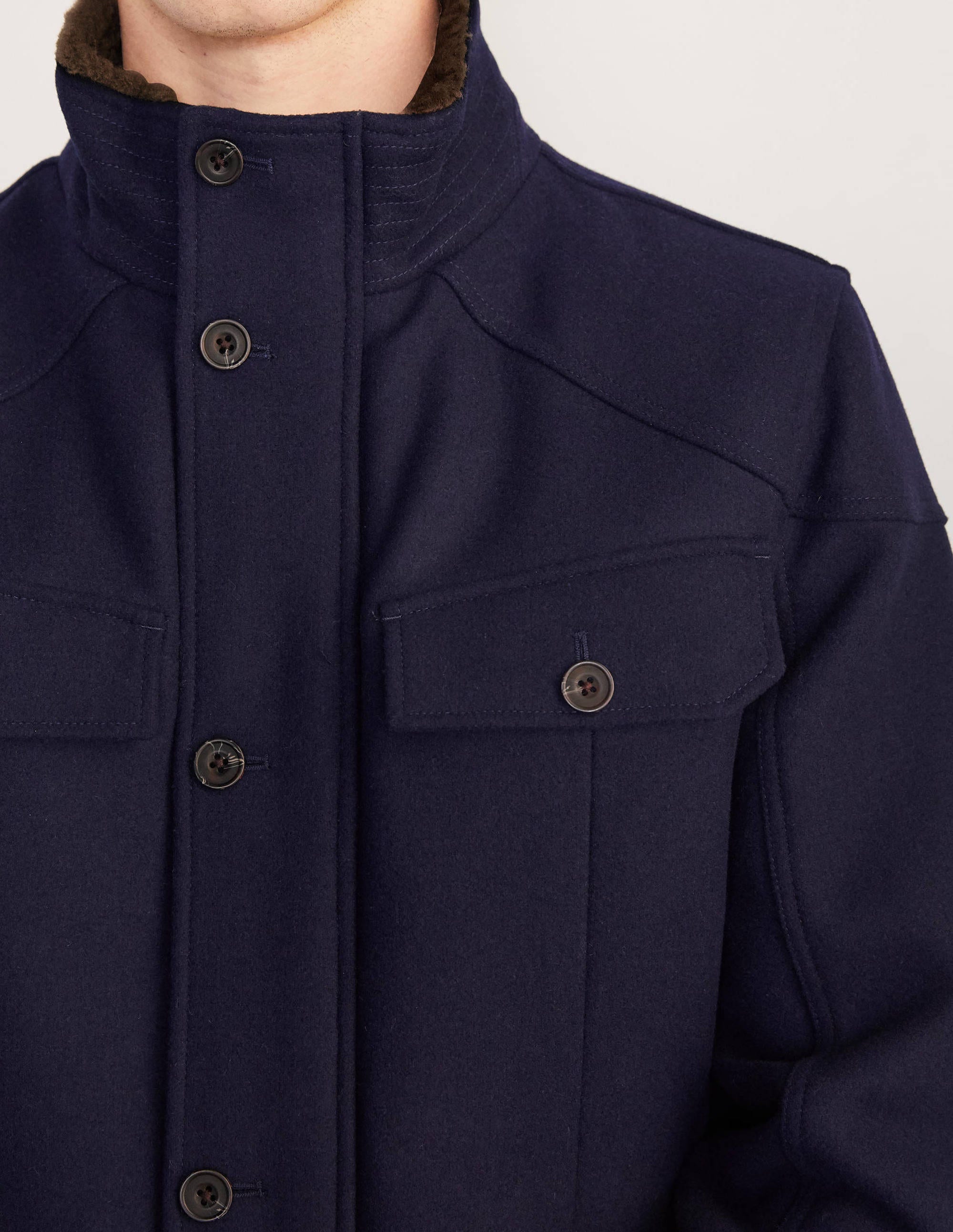 Monmouth Wool Coat-Navy - Image 4