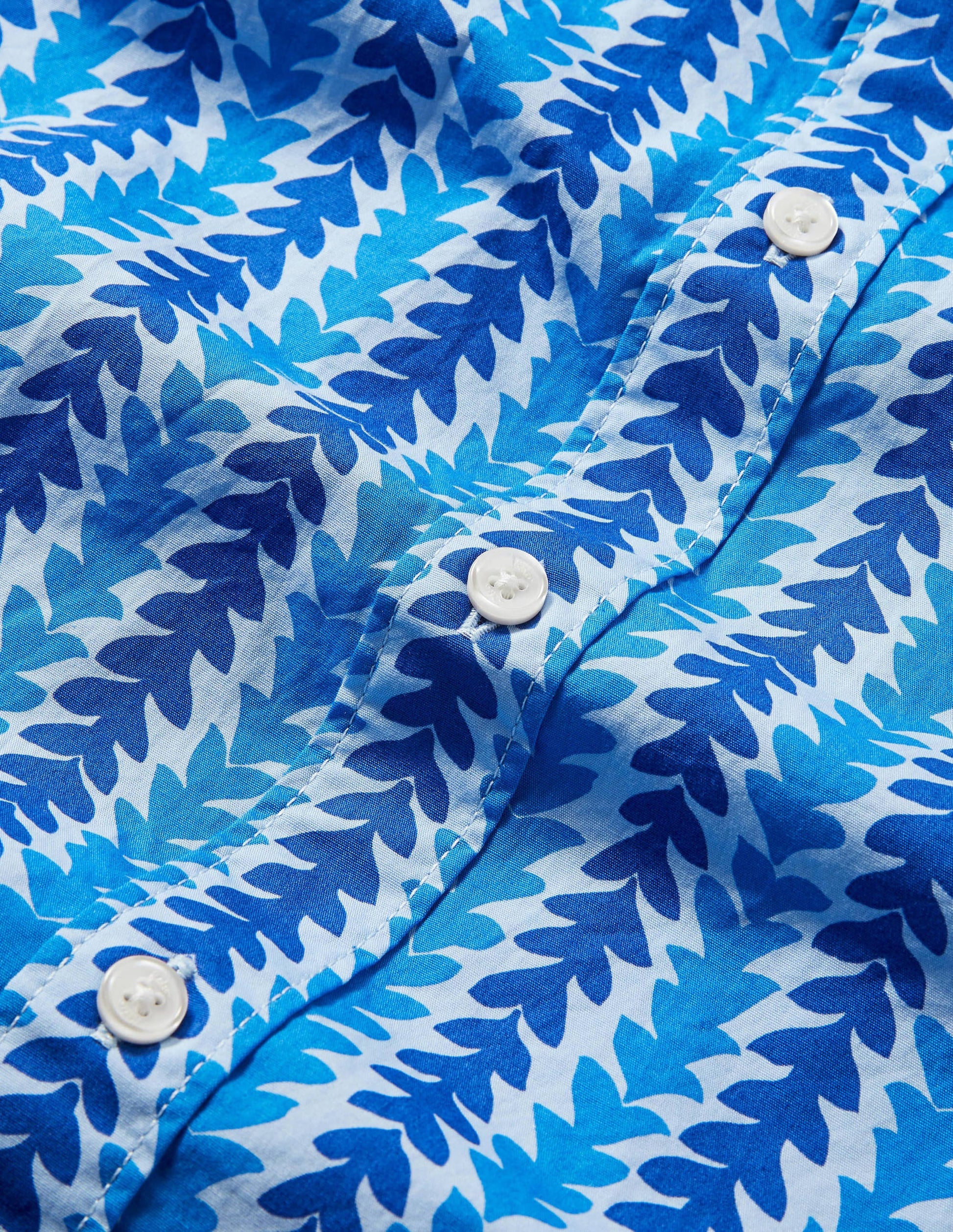 Printed Short Sleeve Shirt-Regal Blue Tropical Stripe-6