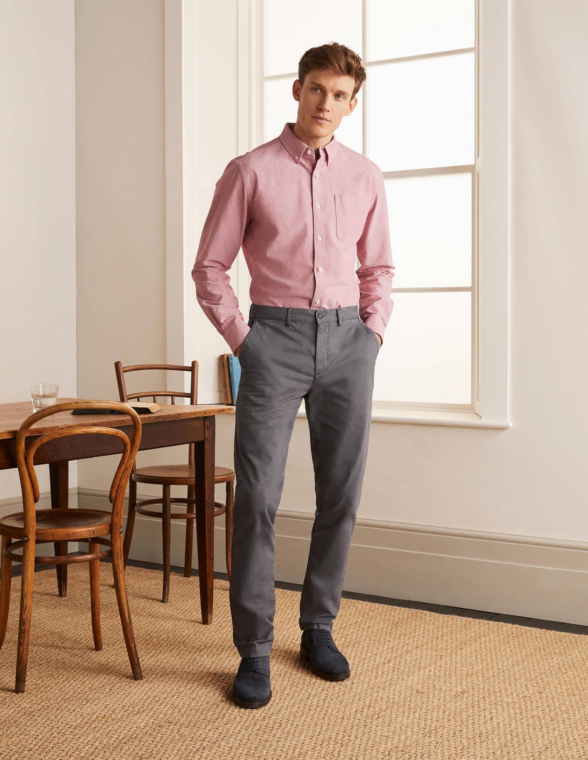 Lightweight Slim Chinos-London Grey-1