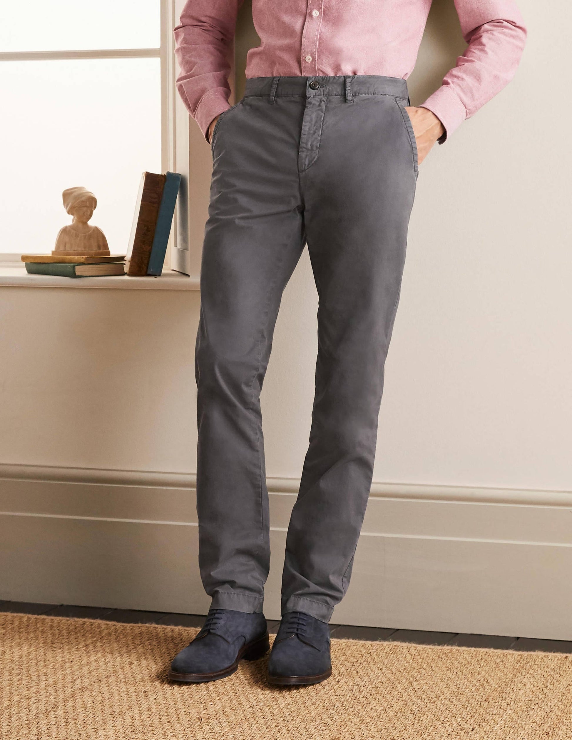 Lightweight Slim Chinos-London Grey-2