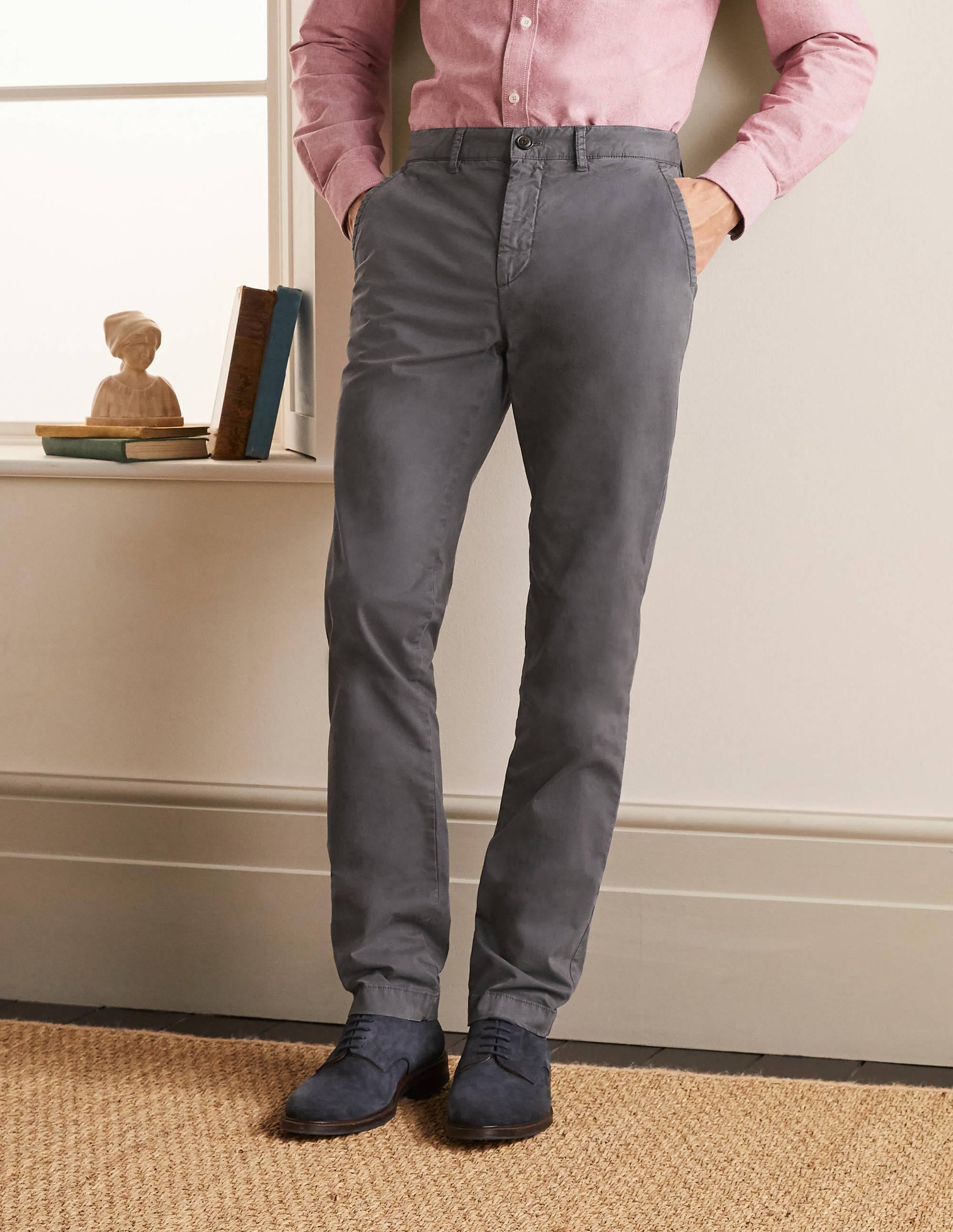Lightweight Slim Chinos-London Grey - Image 2