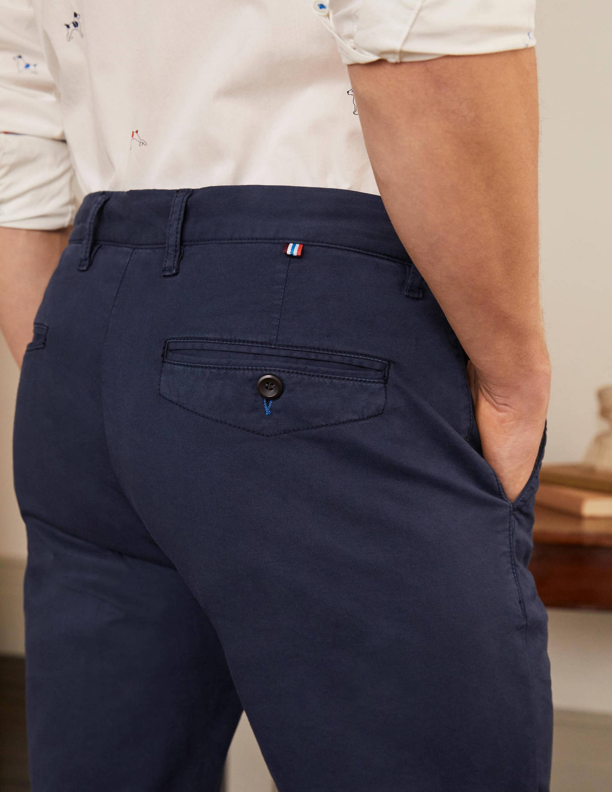 Lightweight Slim Chinos-Navy-4