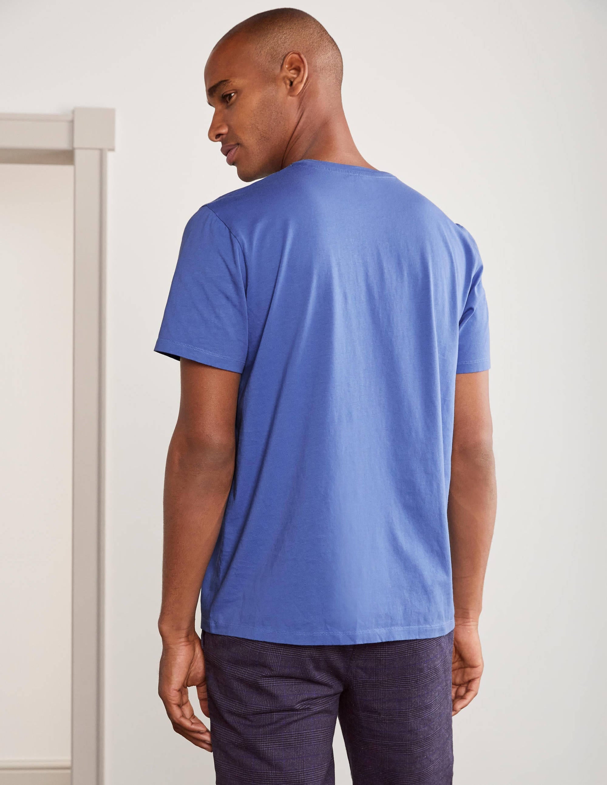 Classic Cotton T-shirt-Sky Blue - Image 3
