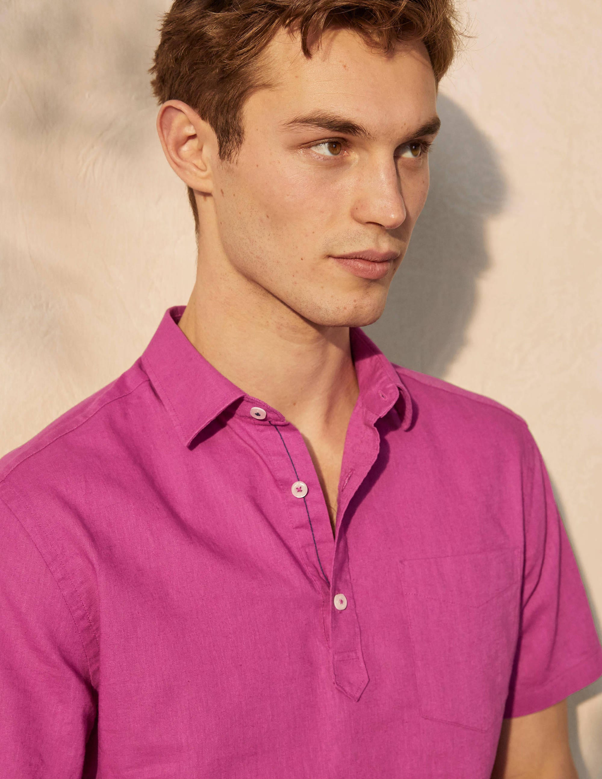 Linen Cotton Popover-Berry Mauve - Image 4