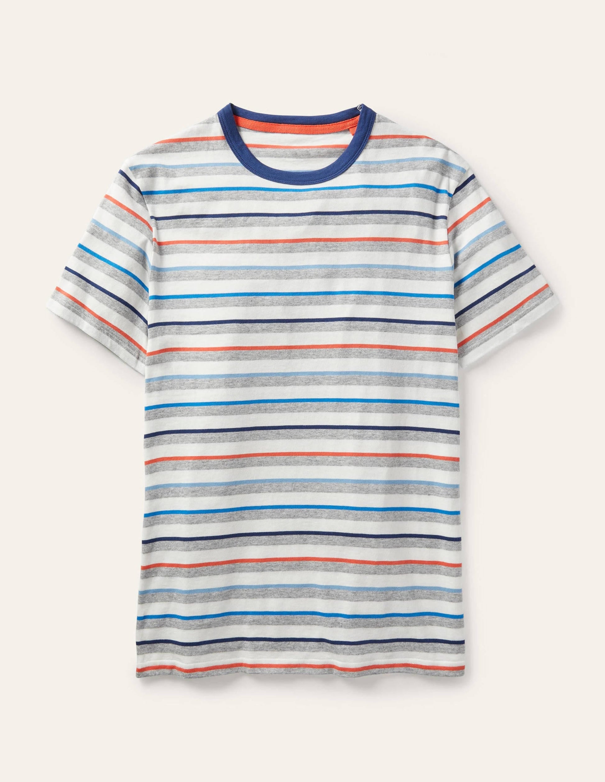Stripe T-Shirt-Grey Marl Multi Stripe-5