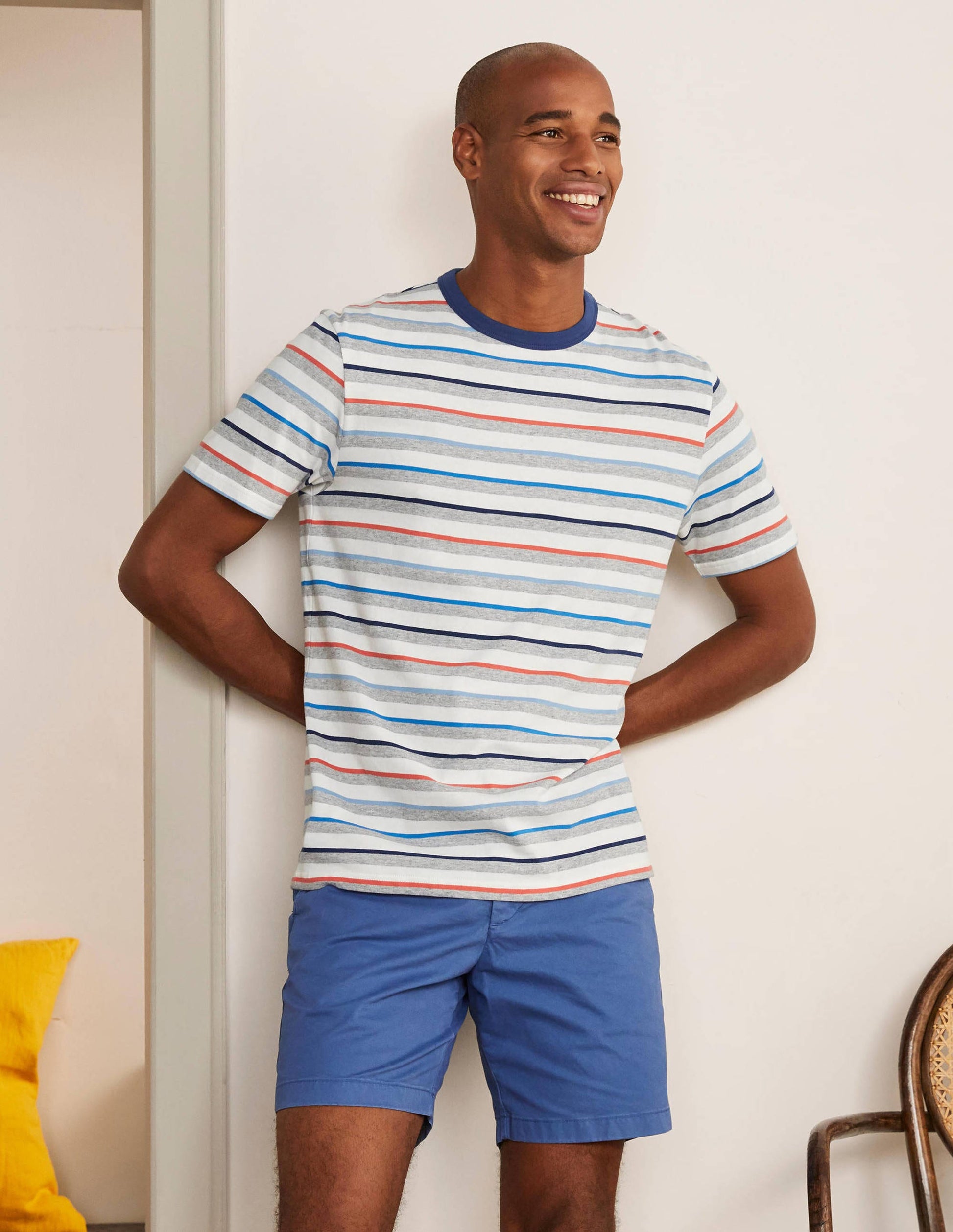 Stripe T-Shirt-Grey Marl Multi Stripe-2